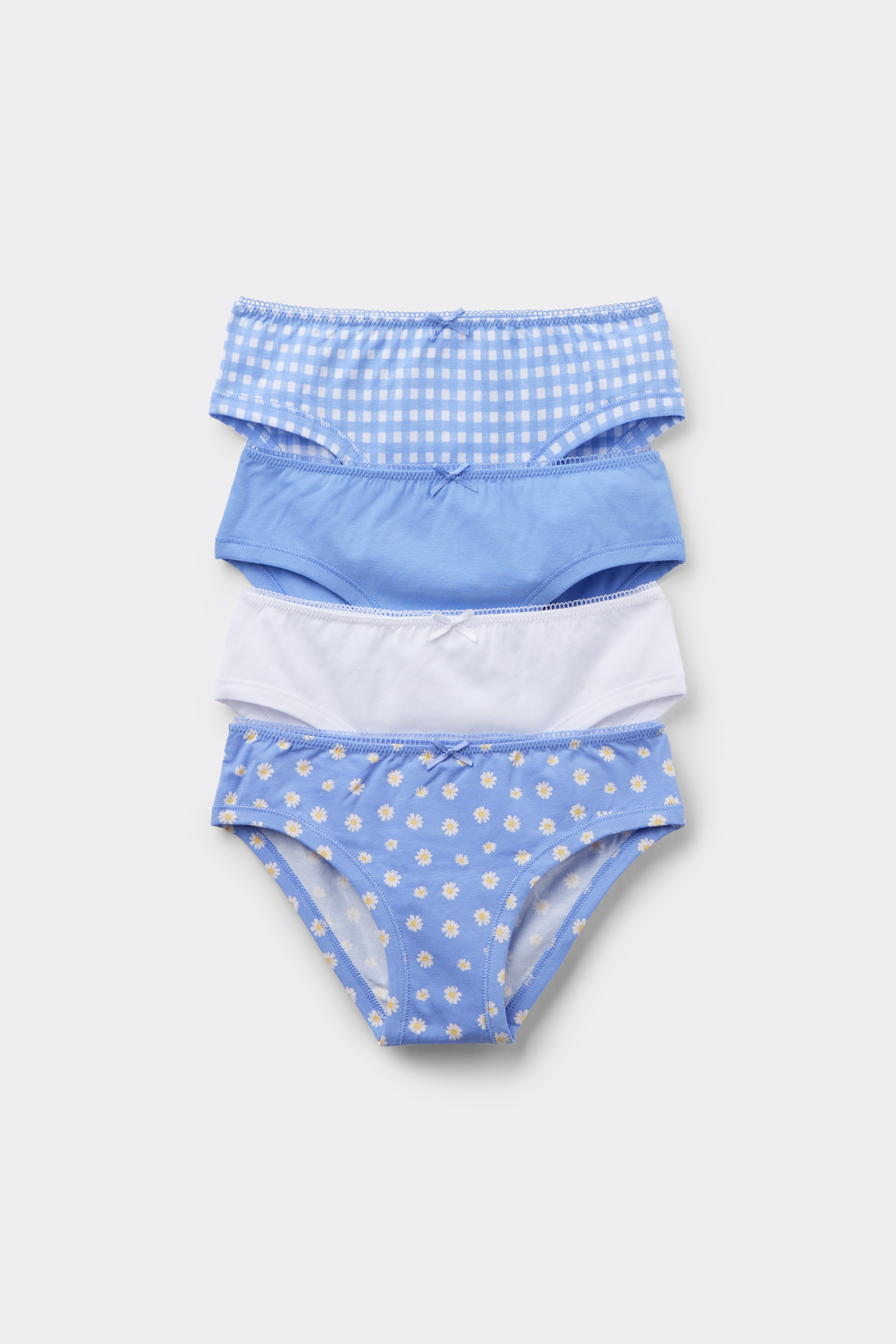 4 Pairs of Girls&rsquo; Printed Cotton Knickers