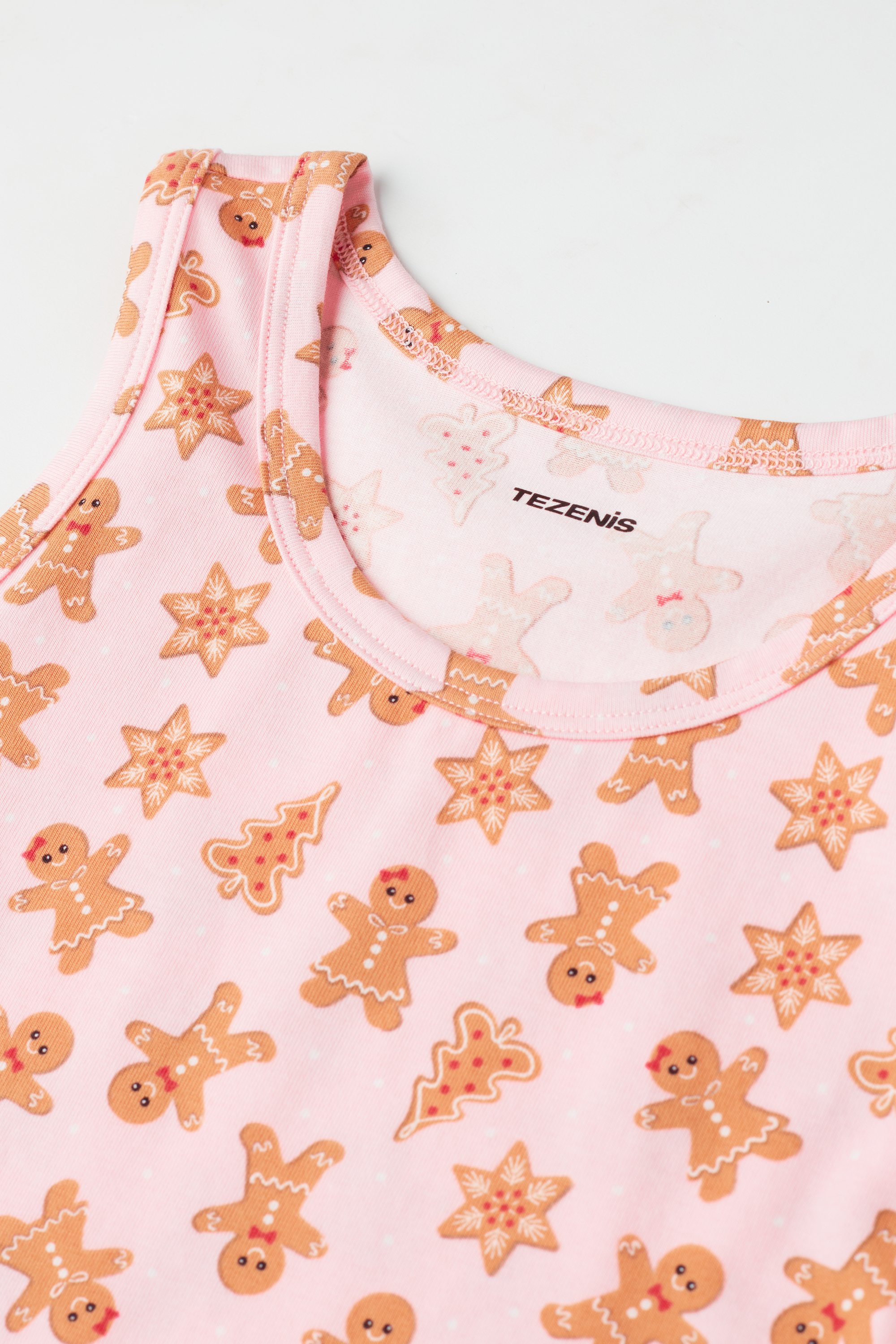 Children's Unisex Christmas Print Cotton Camisole with Wide Shoulder Straps