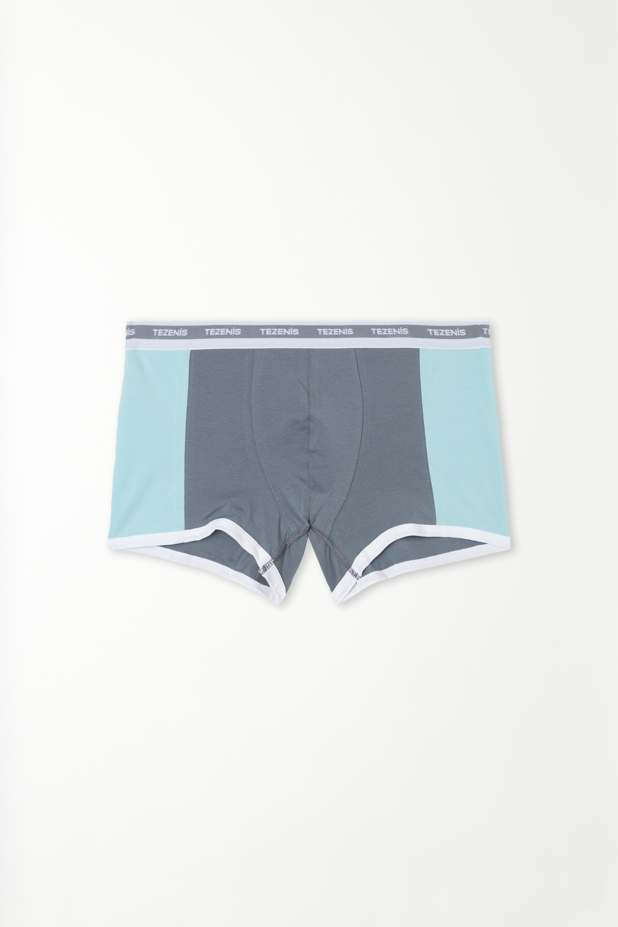 Two-Tone Cotton Boxers with Elasticated Logo Waistband