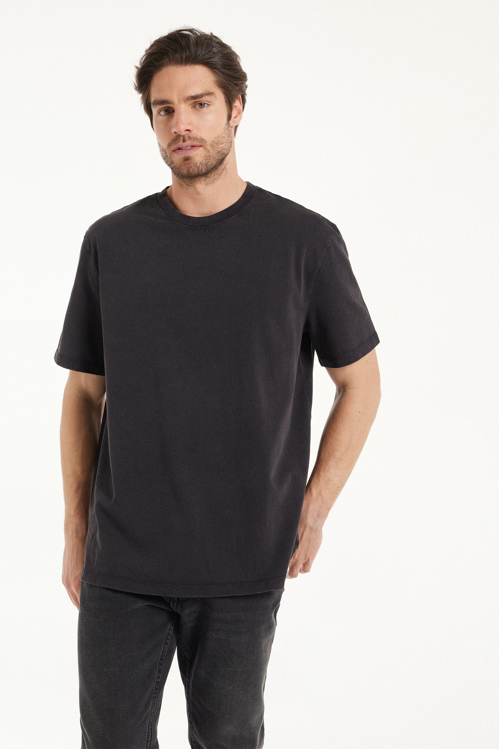 Washed Cotton Crew-Neck T-Shirt