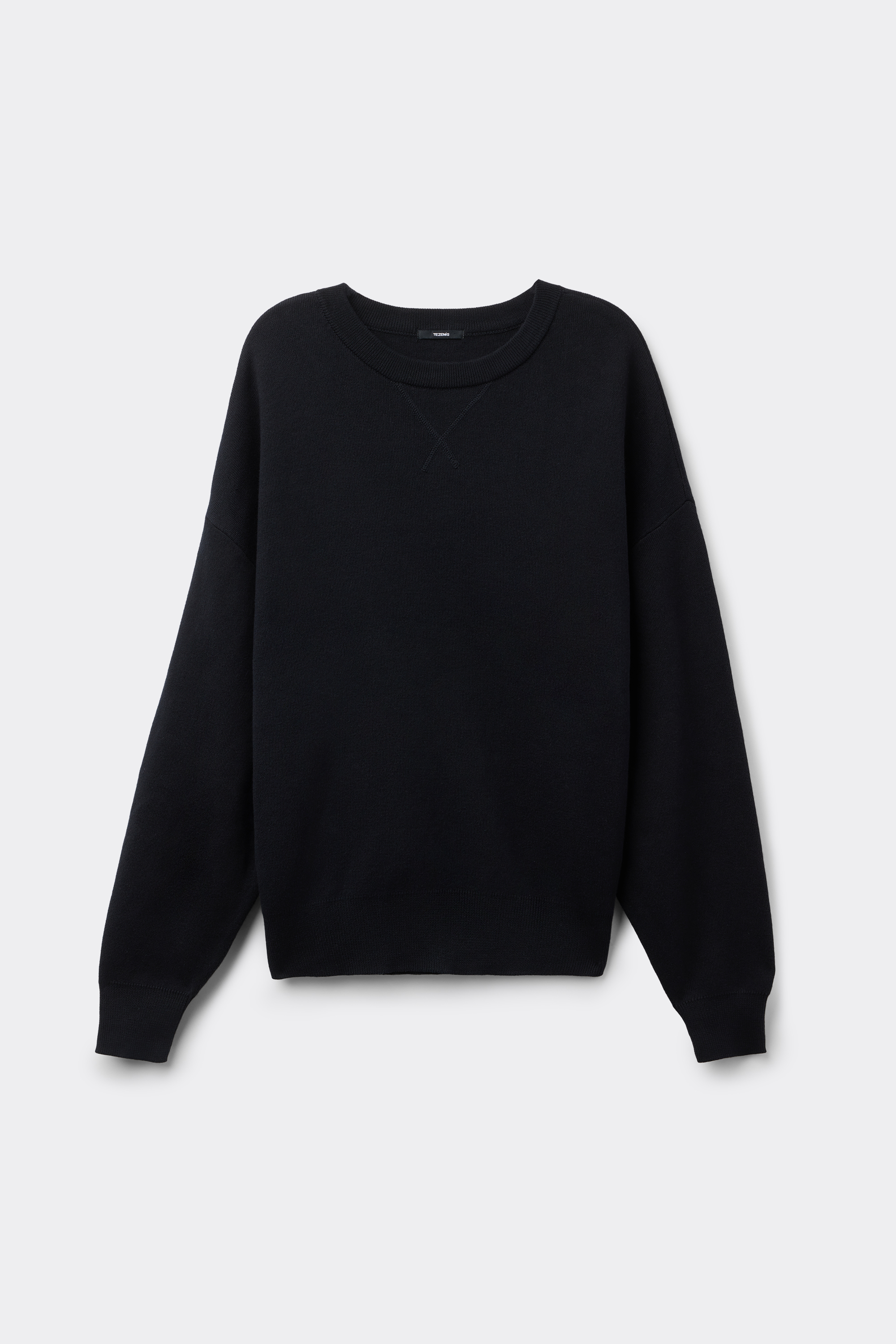 Maglione in Cotone Girocollo in Maglia Calata