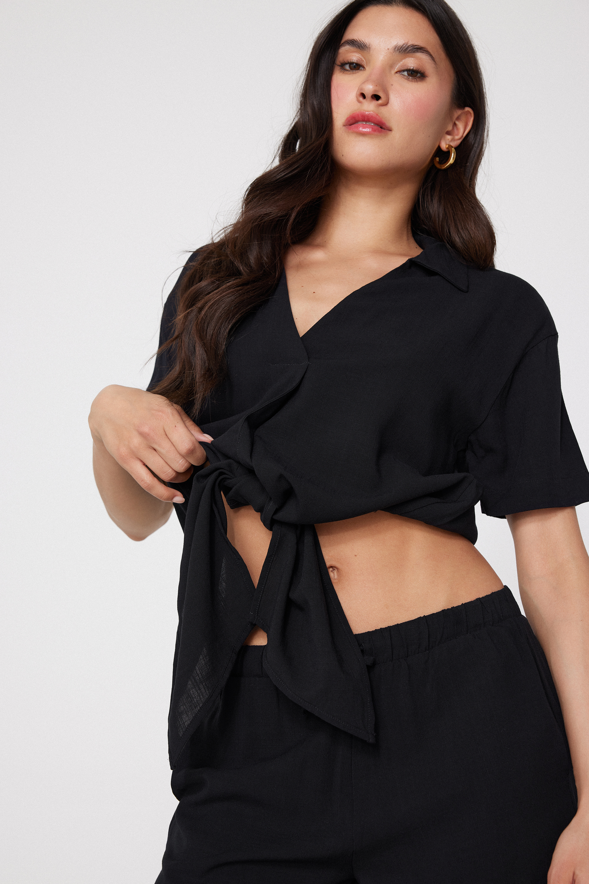 Camicia Mezza Manica Tela Viscosa Garzata