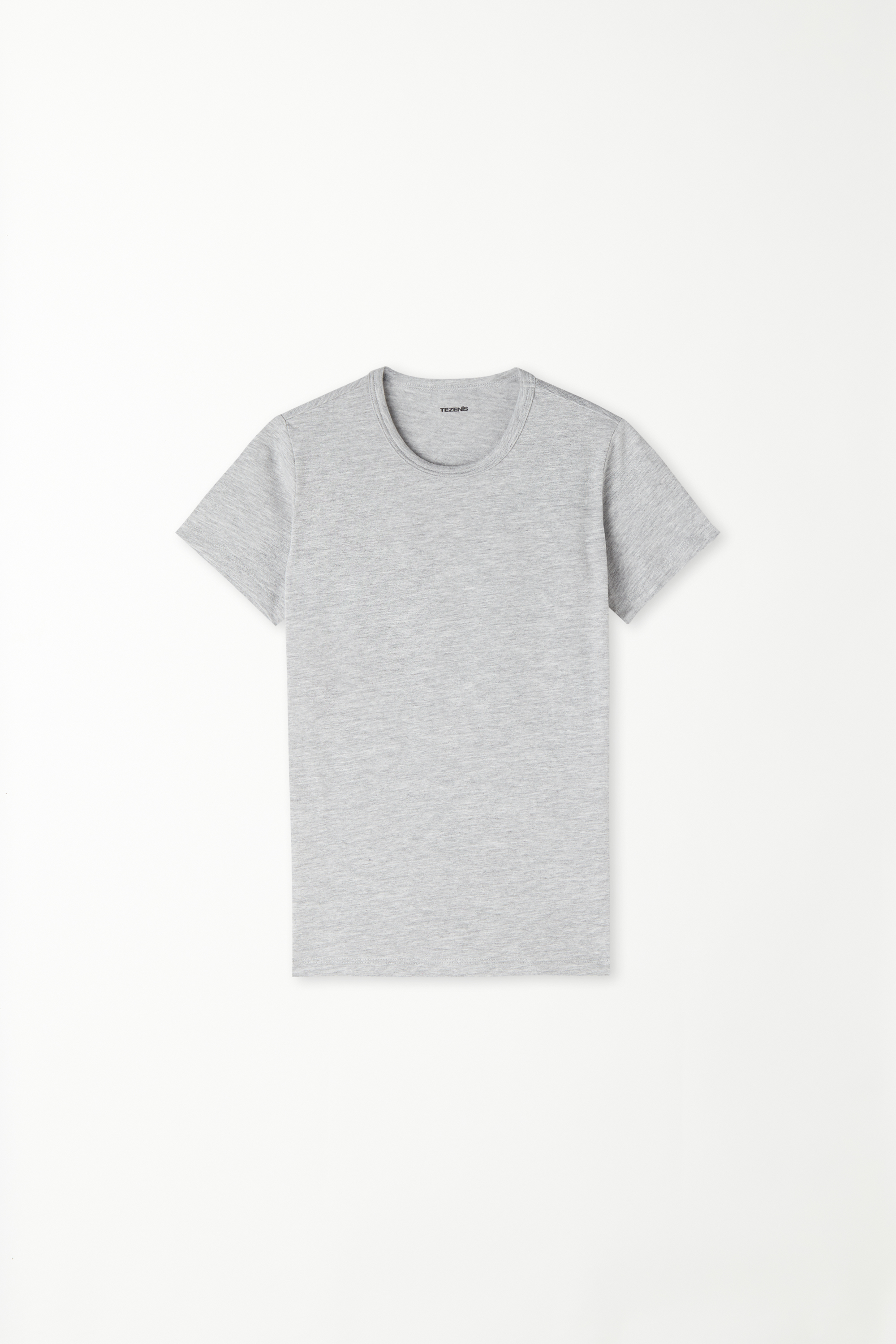 T-Shirt Básica Decote Redondo em Algodão Elástico Criança Unissexo