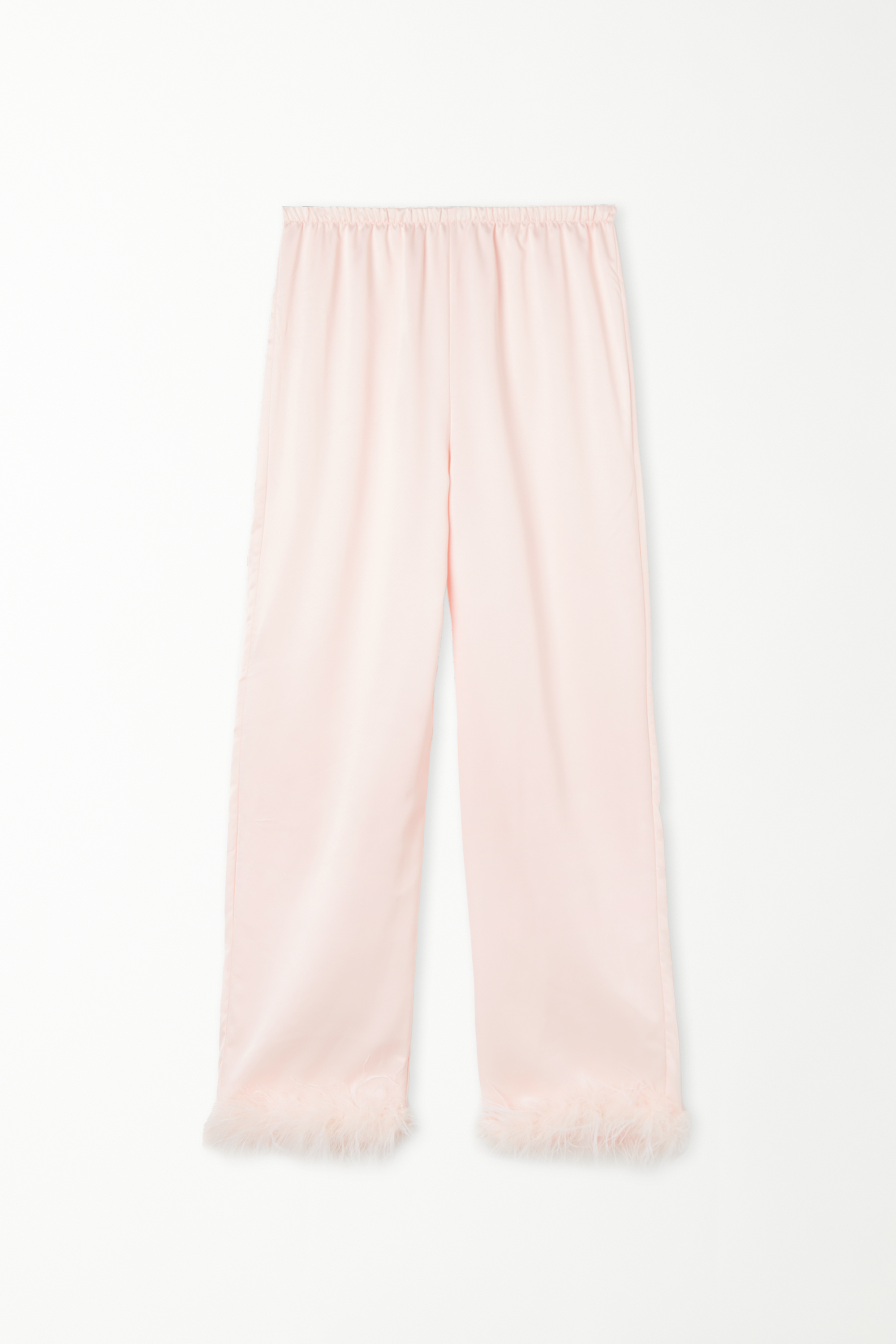 Limited Edition Satin Trousers with Feathers