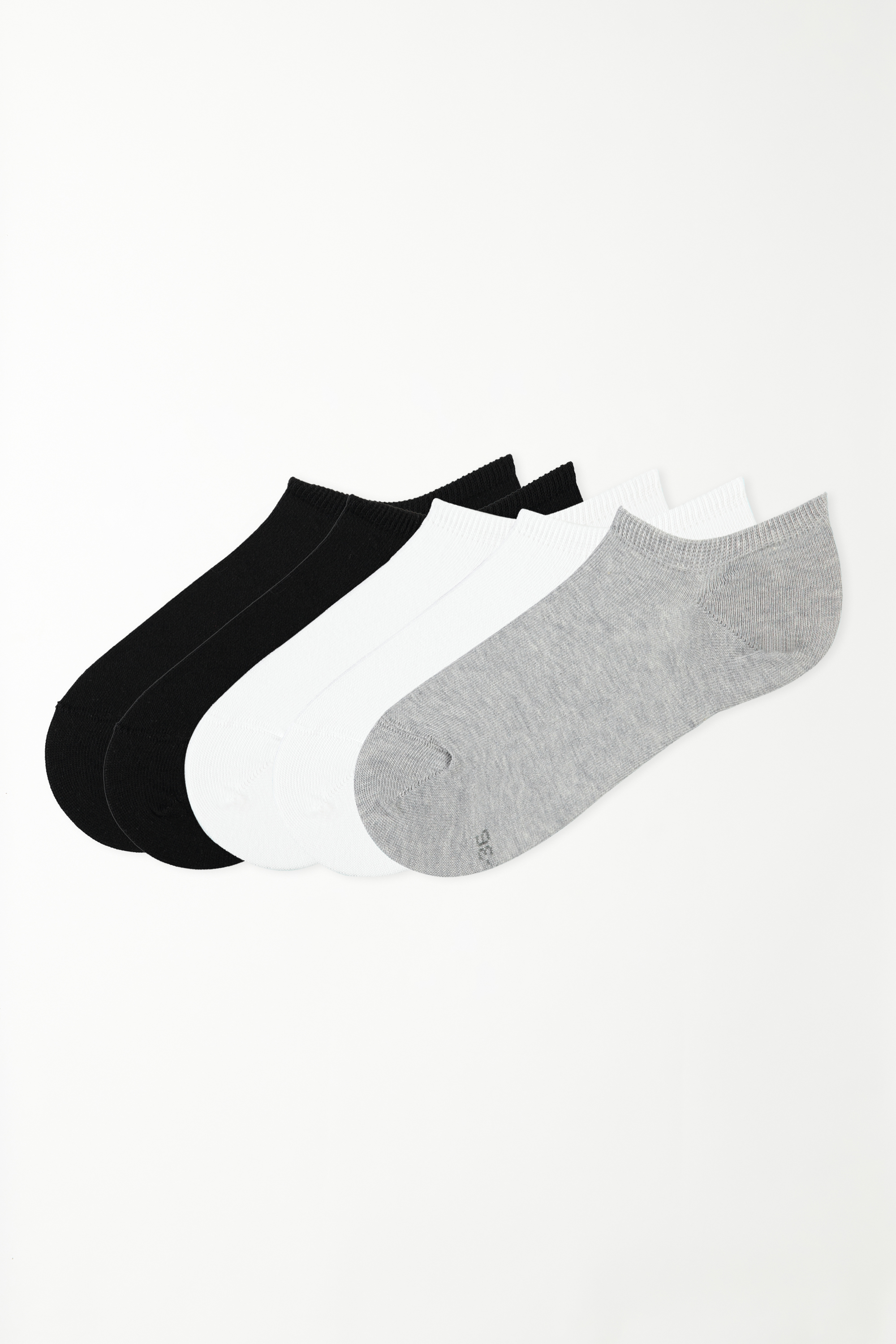5 X Plain Colour Cotton Trainer Socks