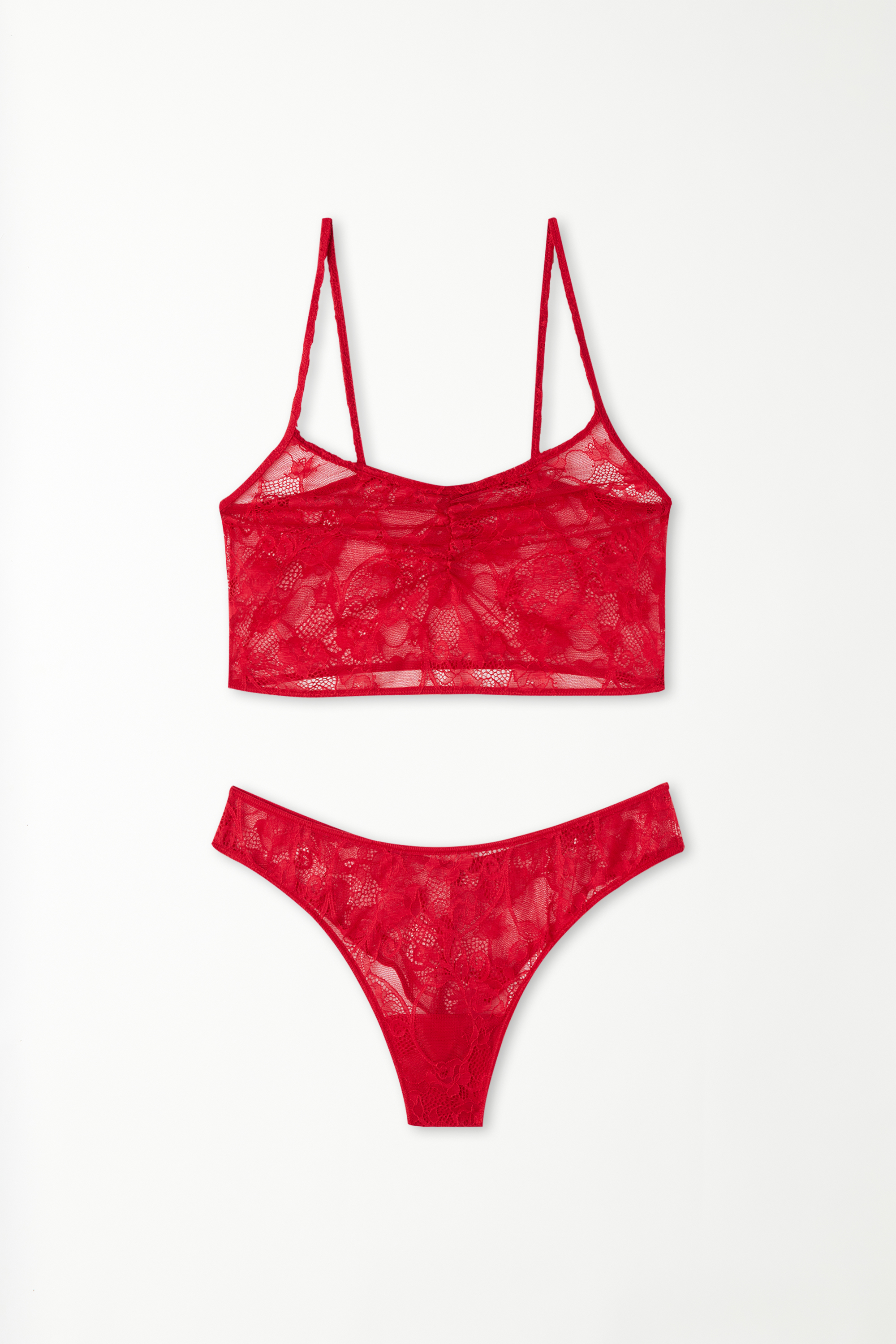 Ensemble Débardeur Court et Culotte Brésilienne en Dentelle