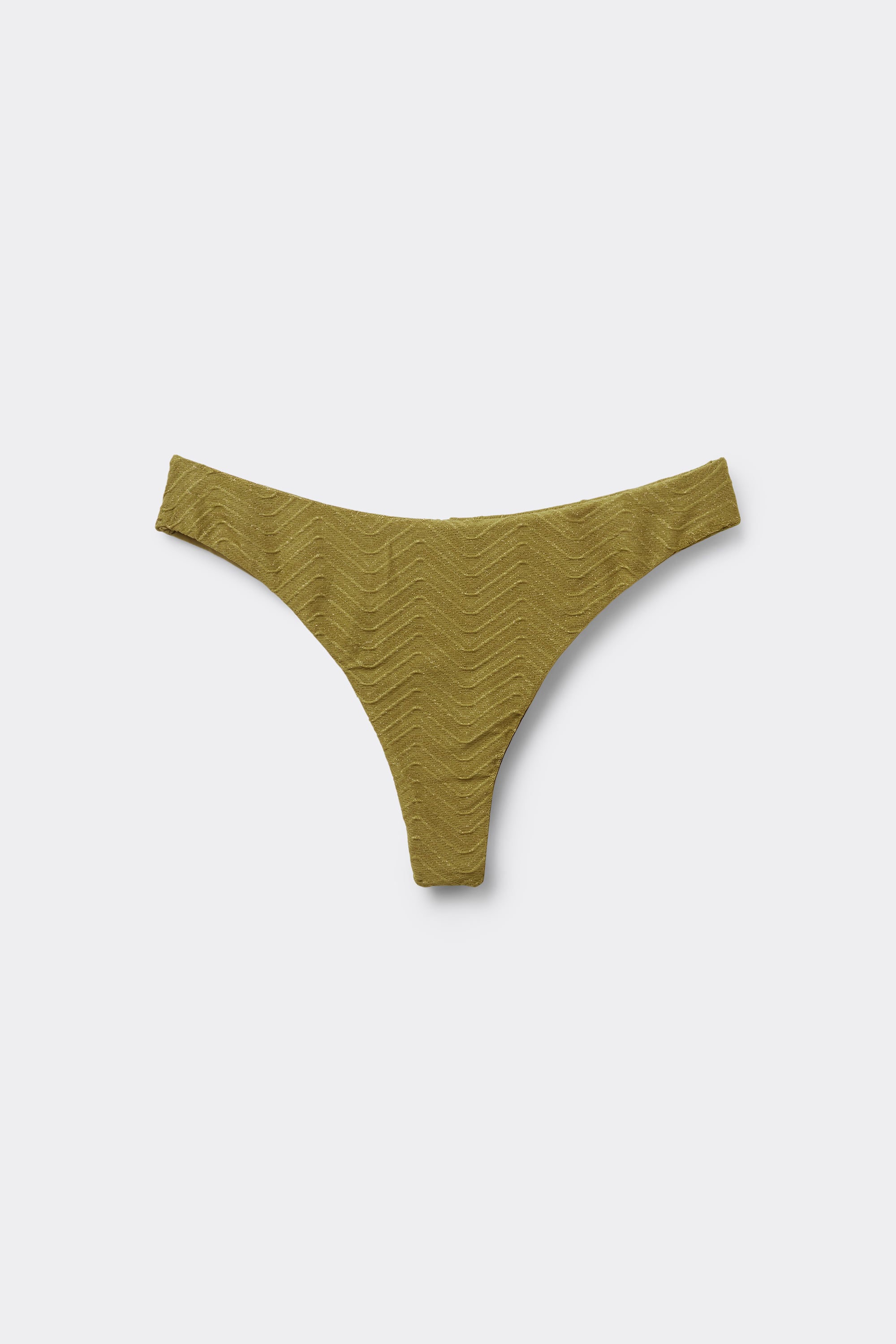 Olive Green Rounded High-Cut Brazilian Bikini Bottoms