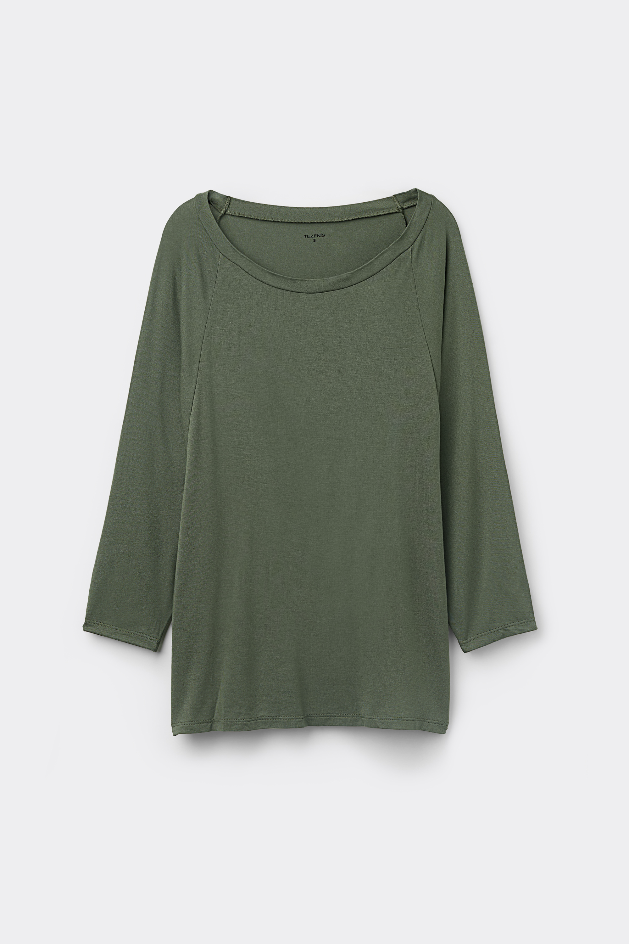 Oversize Triko se 3/4 Rukávem a Lodičkovým Výstřihem