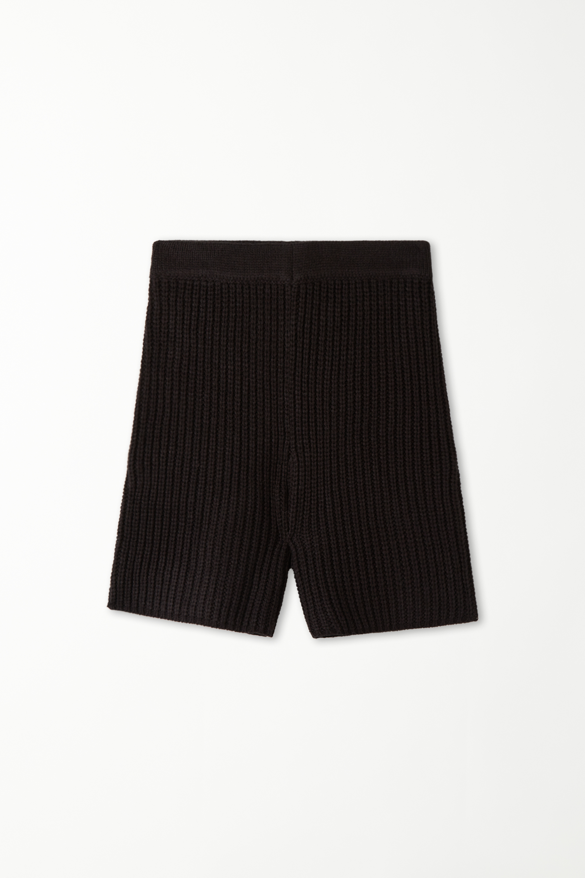 Fully-Fashioned Ribbed Fabric Biker Shorts