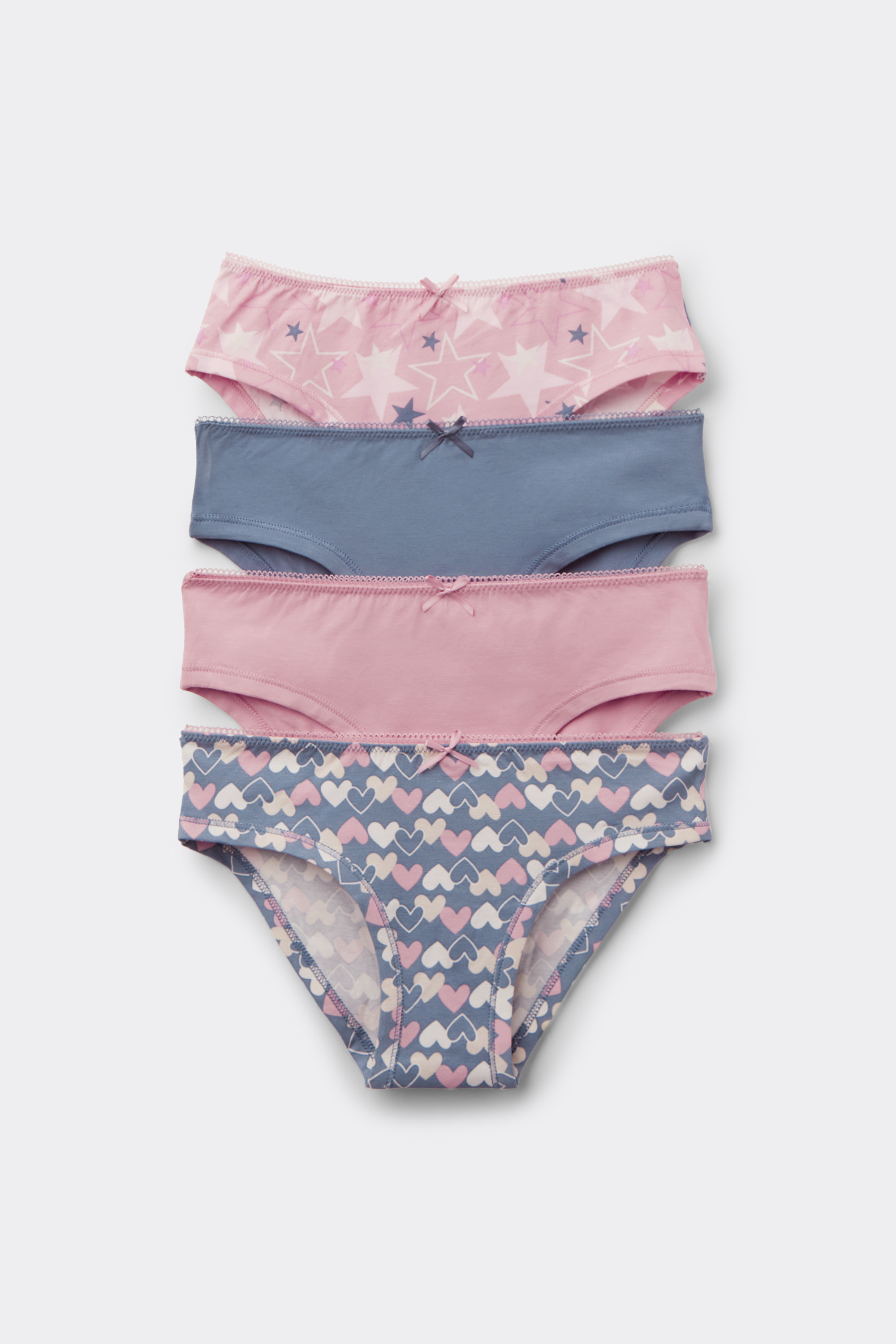 4 Cuecas Menina em Algodão Estampado