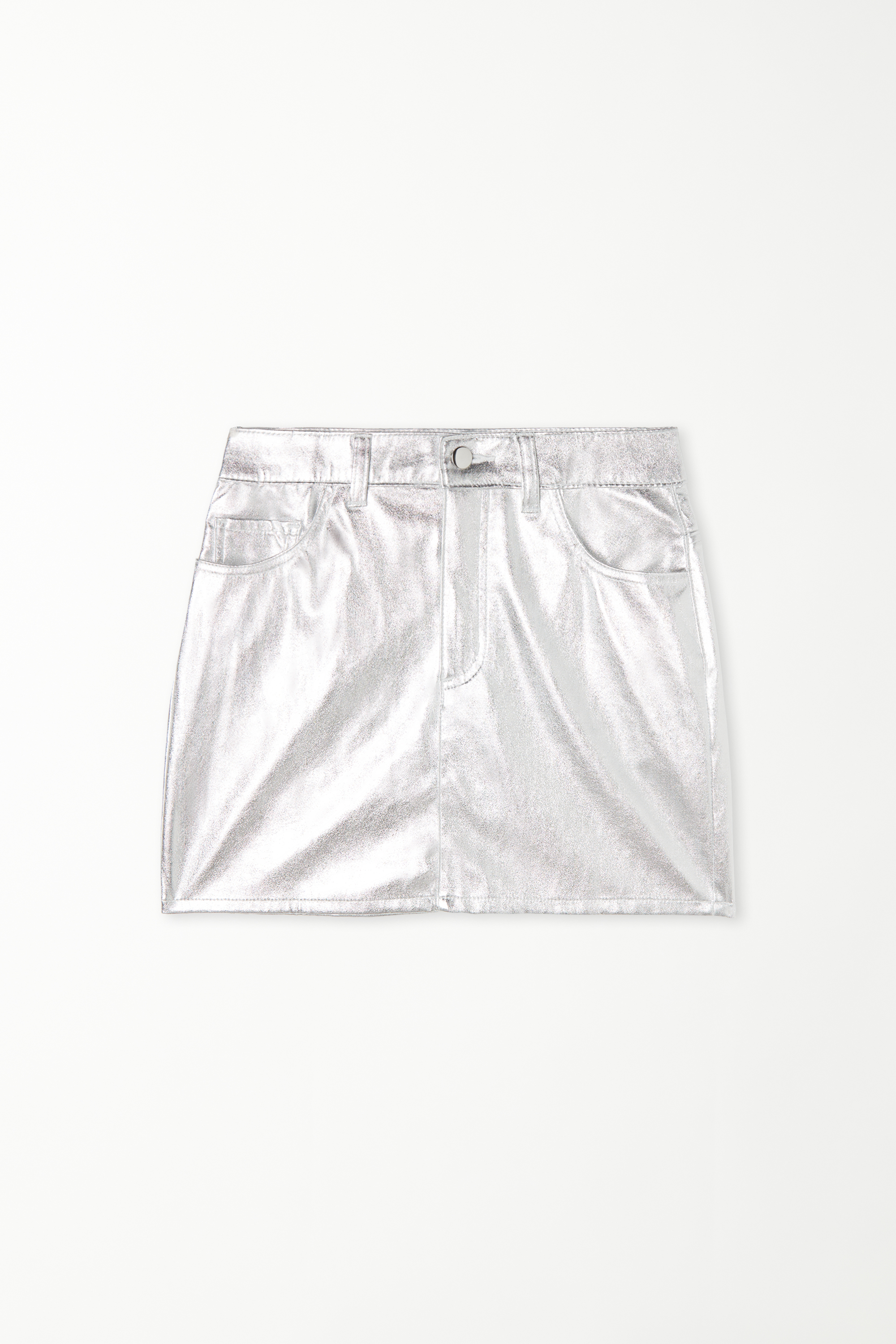 Metallic-Effect Mini Skirt