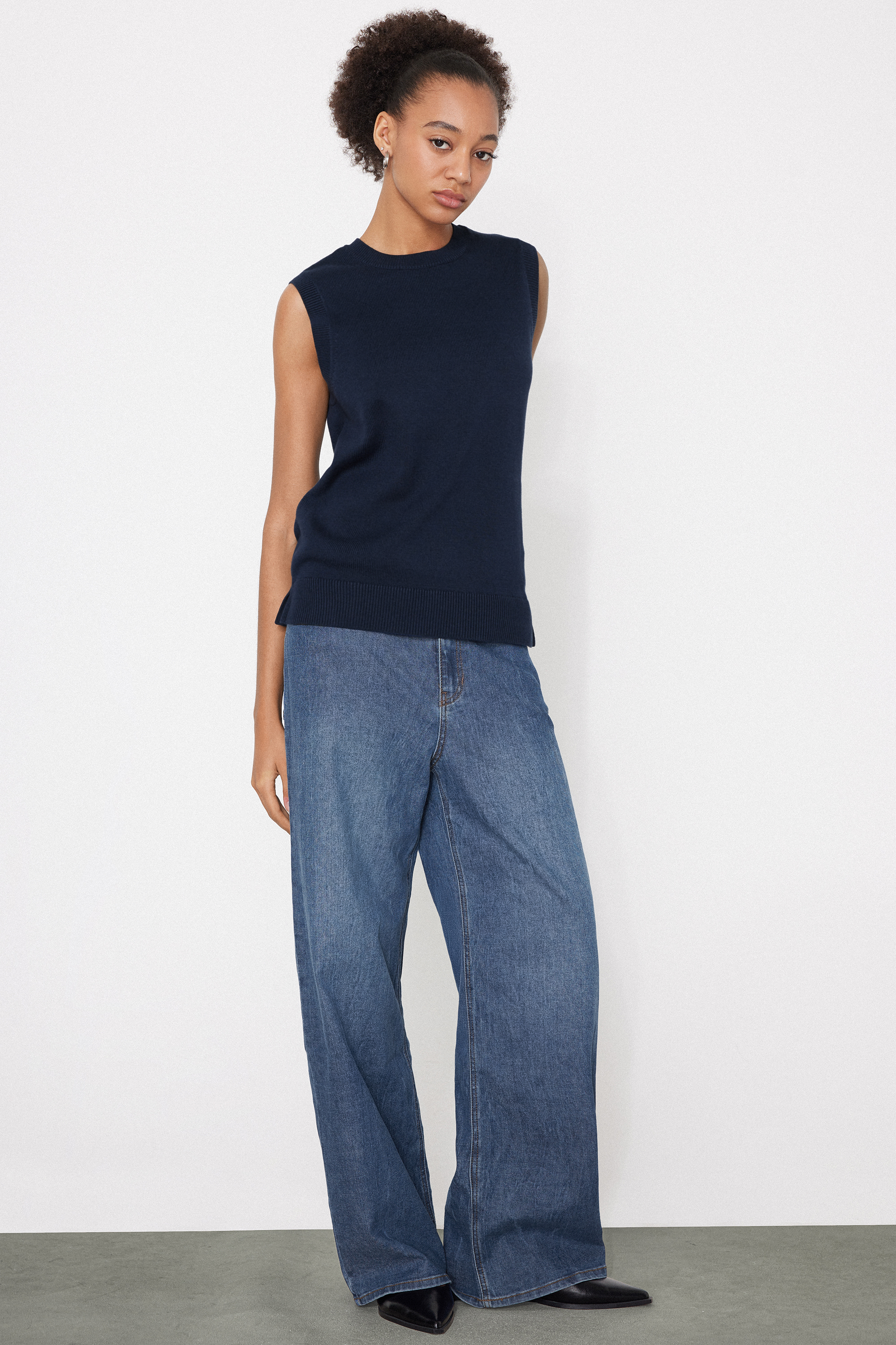 Fully-Fashioned Cotton and Modal Knit Gilet