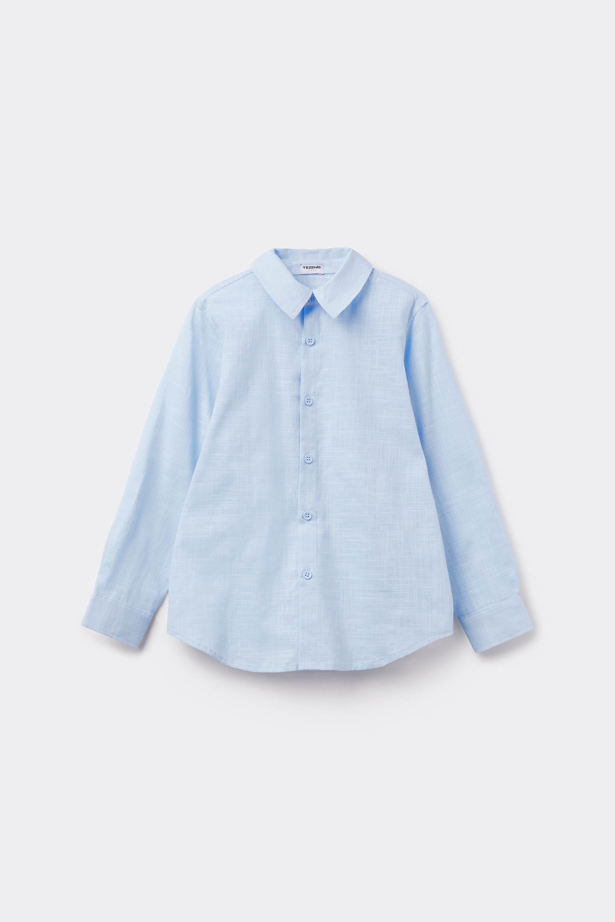 Camisa Manga Larga Ni&ntilde;o Tela Algod&oacute;n Efecto Lino
