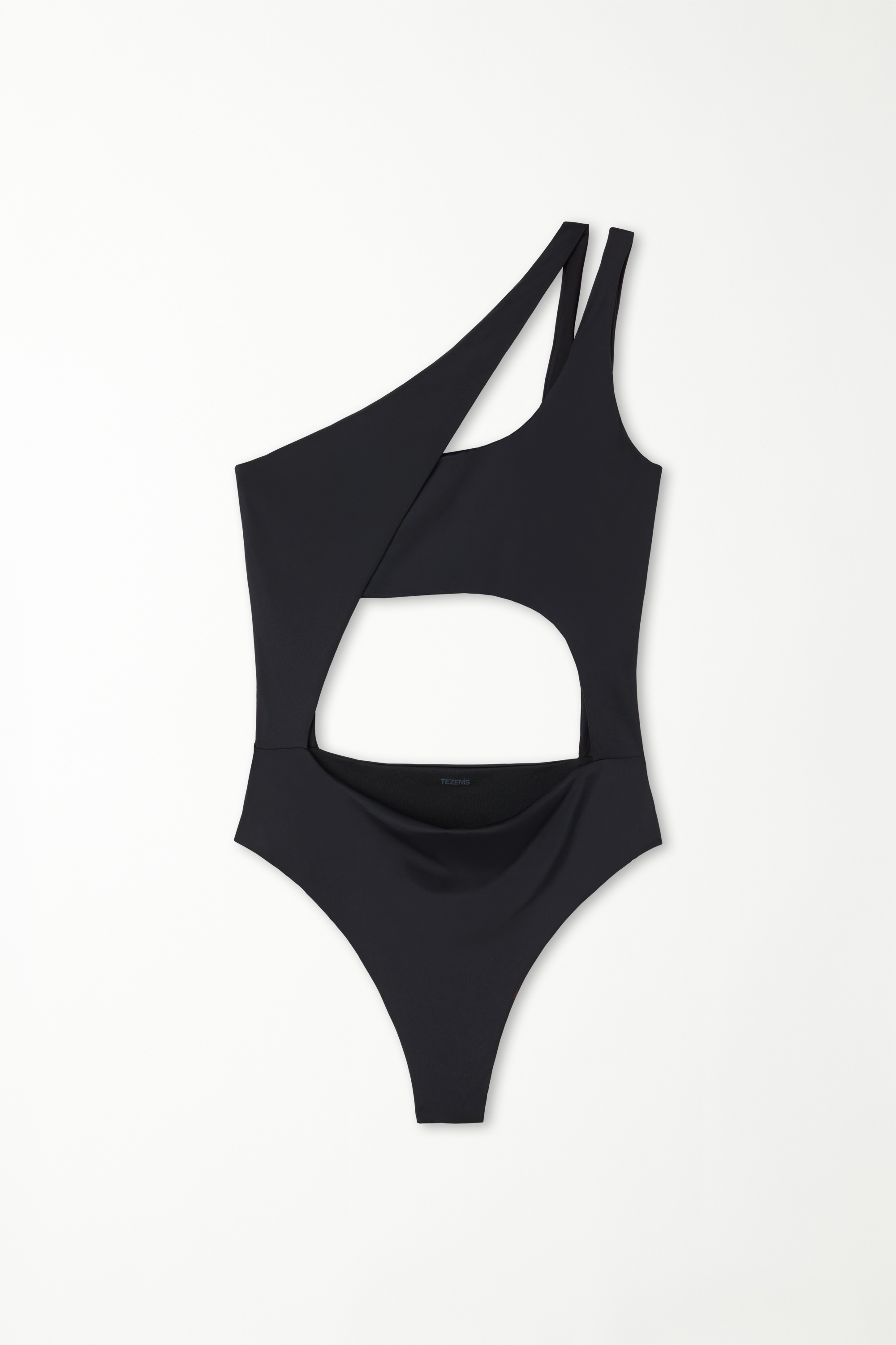 Recycled Microfibre Cut-Out One-Shoulder One-Piece Swimsuit