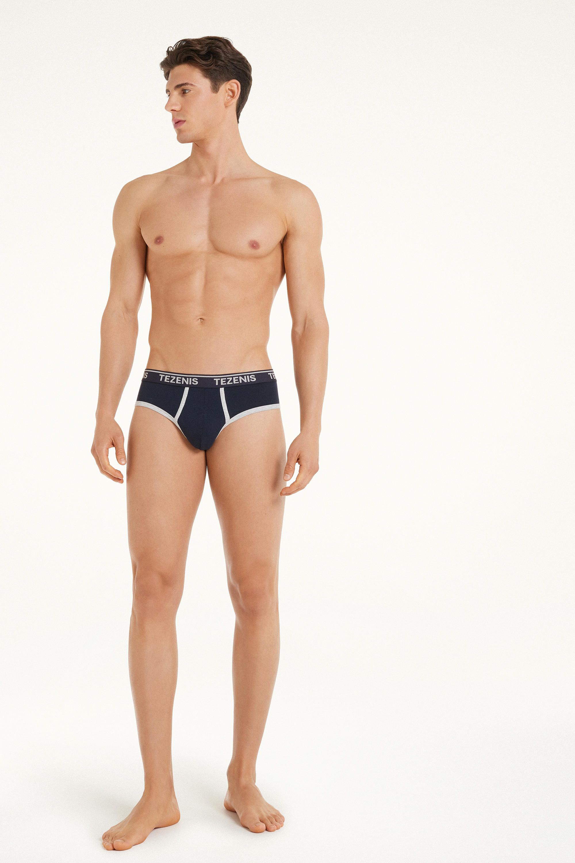 Cotton Logo Briefs with Contrasting Edging