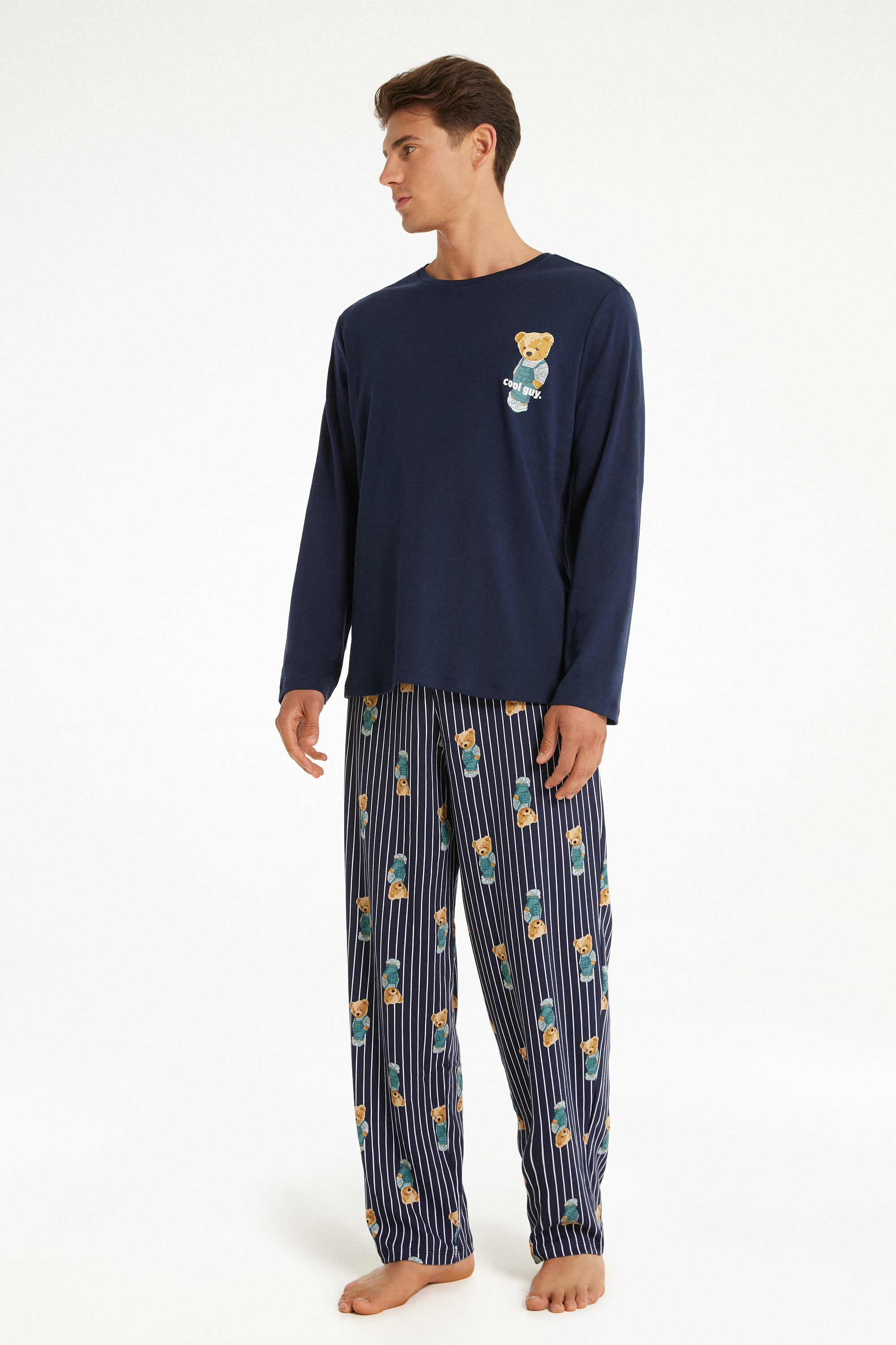 Pijama Comprido Algodão Estampado Ursinho