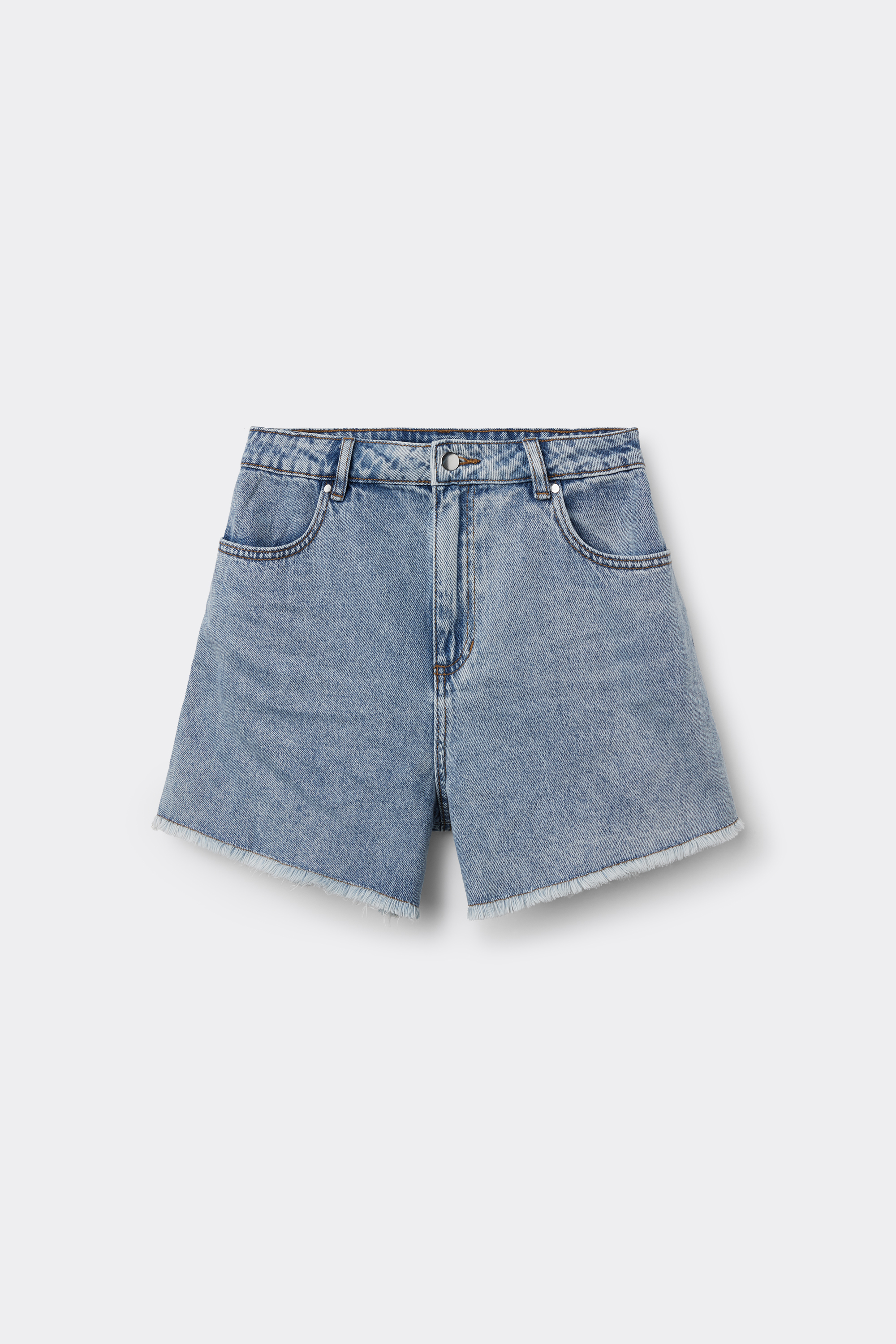 Short in Denim Sfrangiati