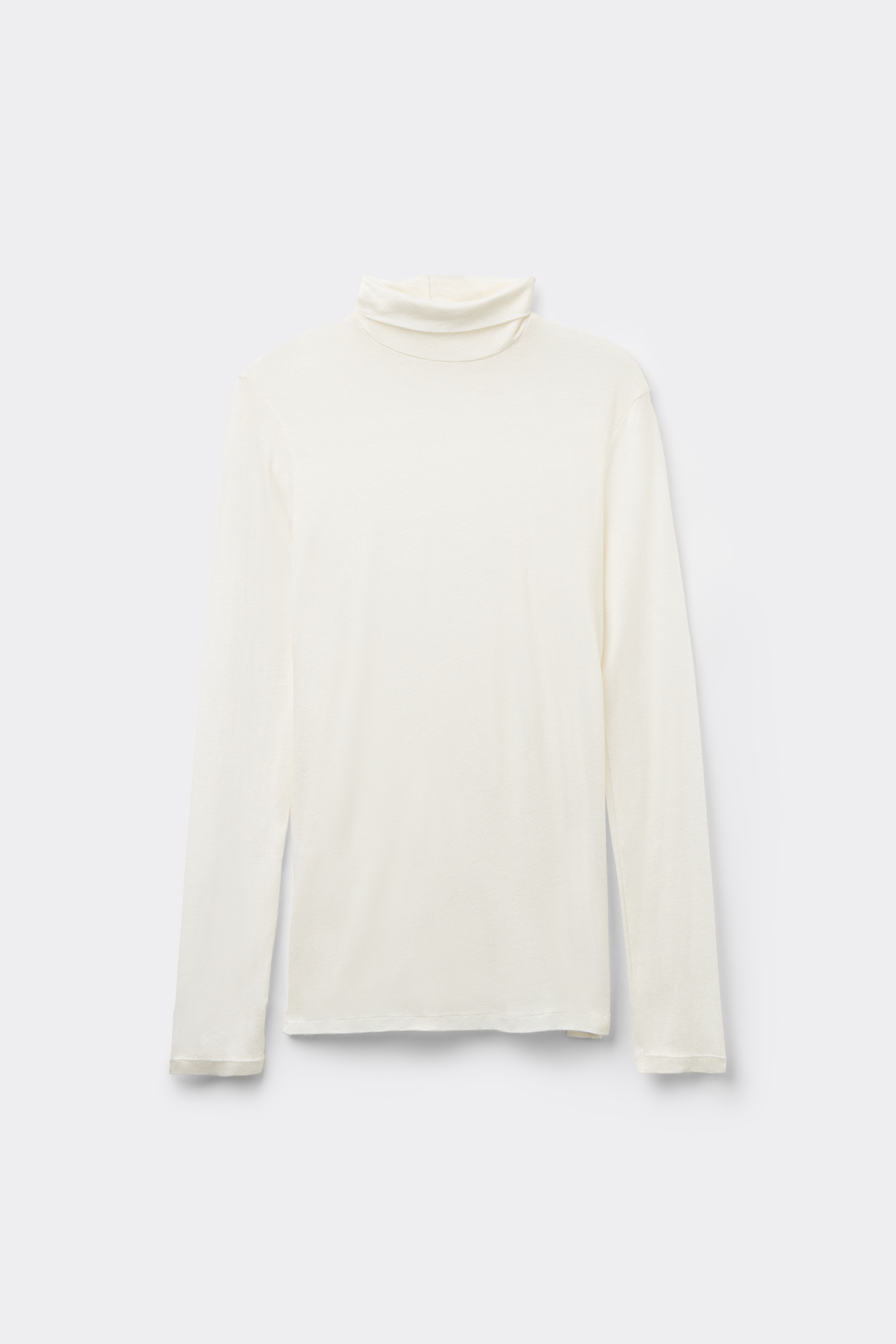 Viscose and Merino Wool Turtleneck Top