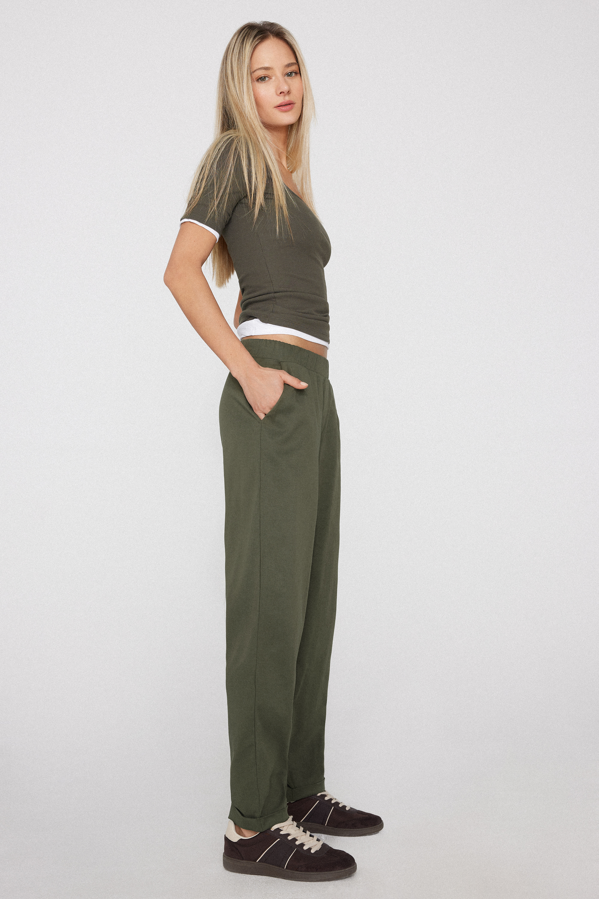 Pantalon Long Cigarette Gabardine