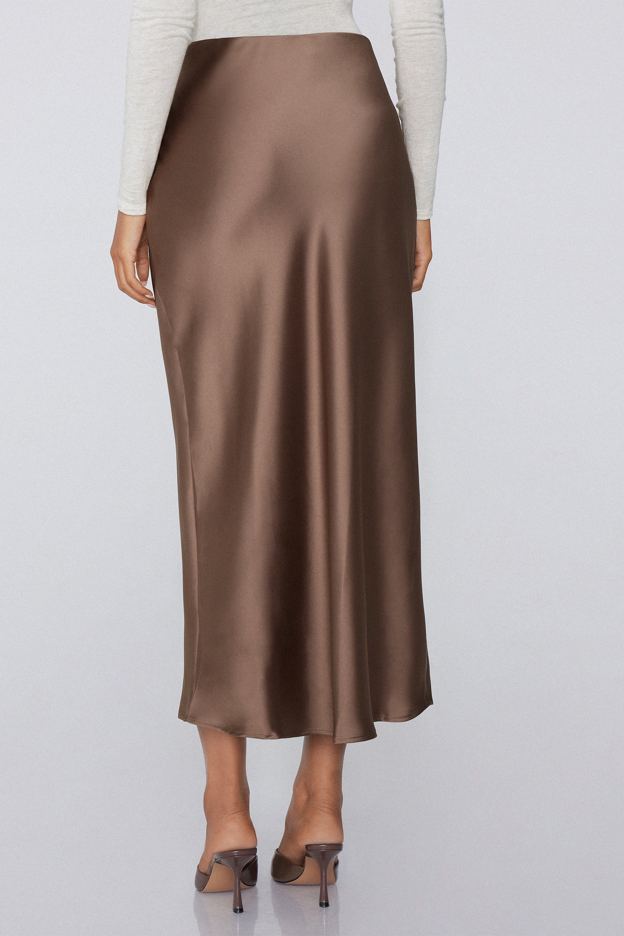 im perf Double Satin Long Skirt ブラウン36 im perf Double Satin