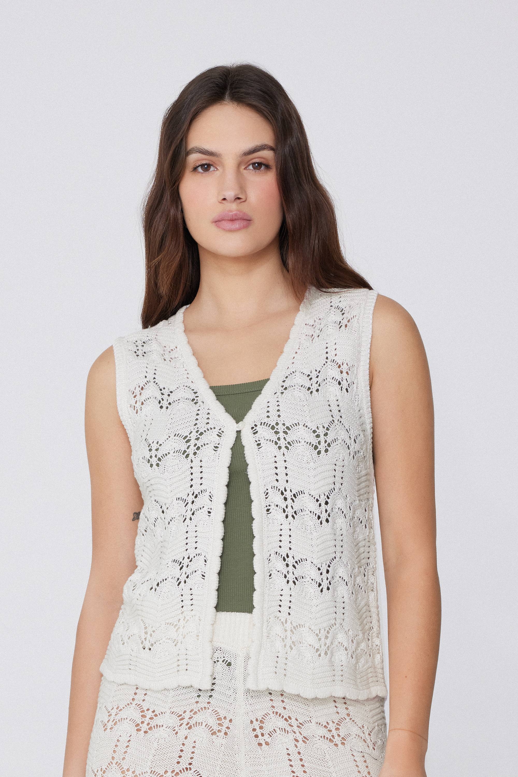 100% Crochet Cotton Gilet - Tank Tops - Women | Tezenis