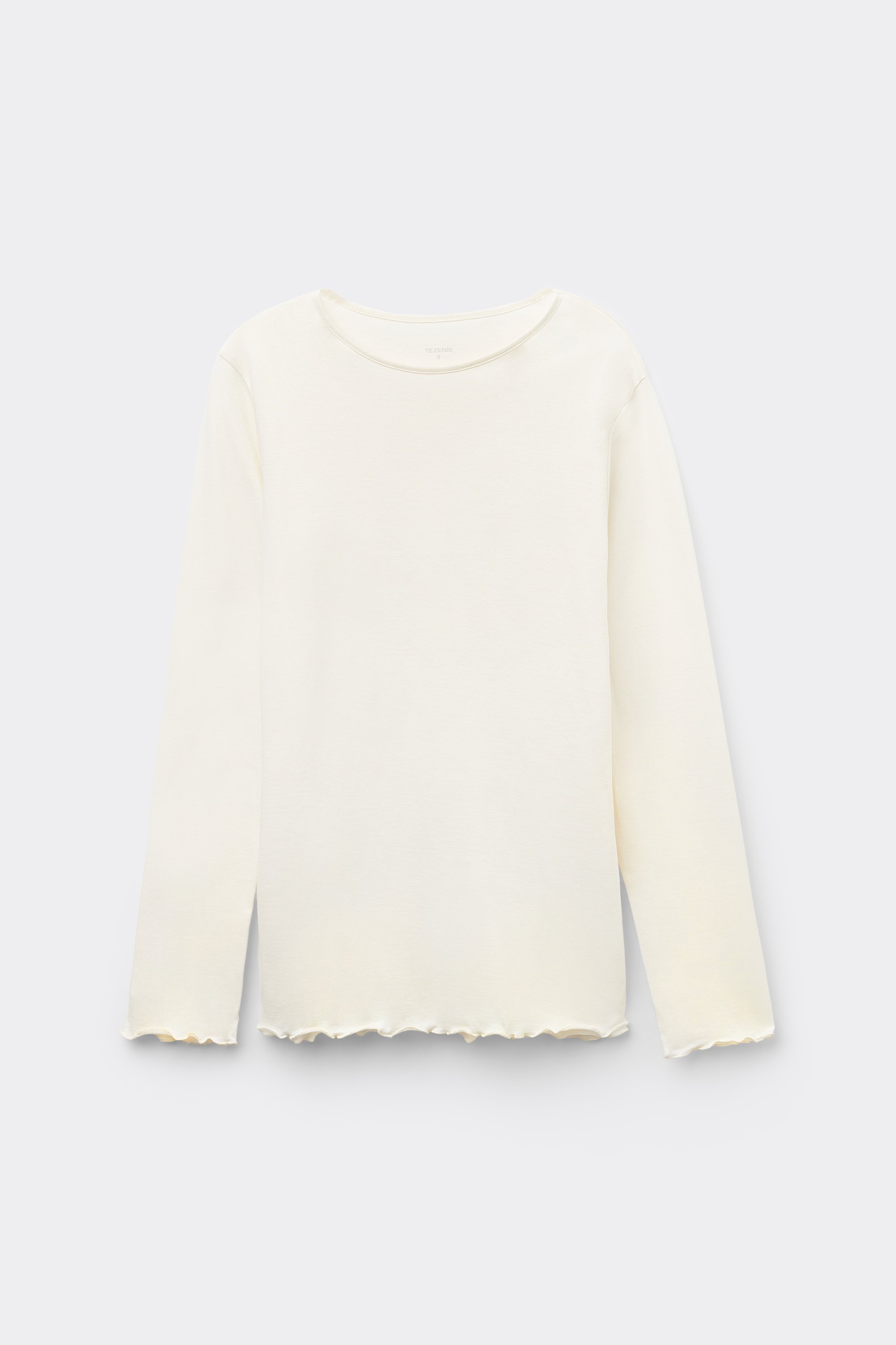 Samarreta Cotó Màniga Llarga Punt amb Vores Frunzides