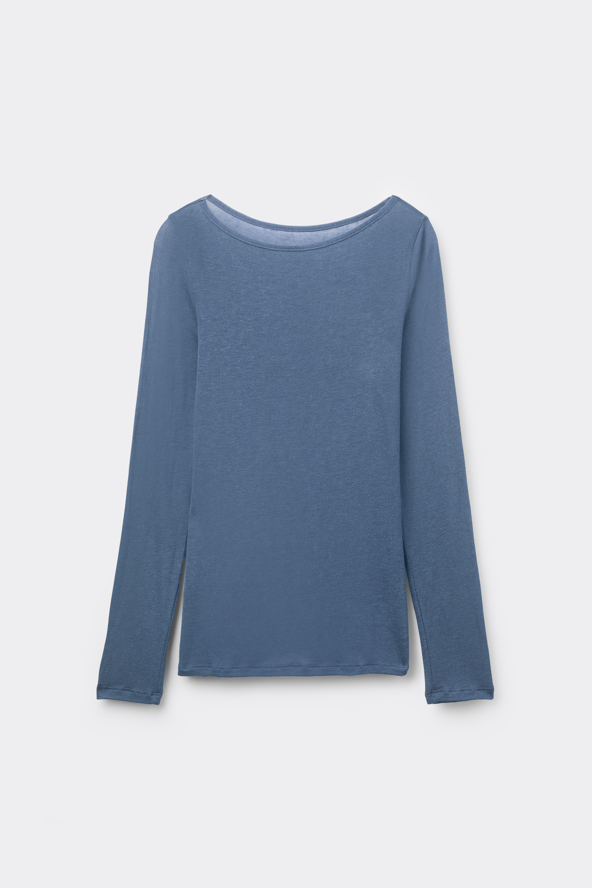 Maglia con Scollo a Barchetta in Viscosa e Lana Merino
