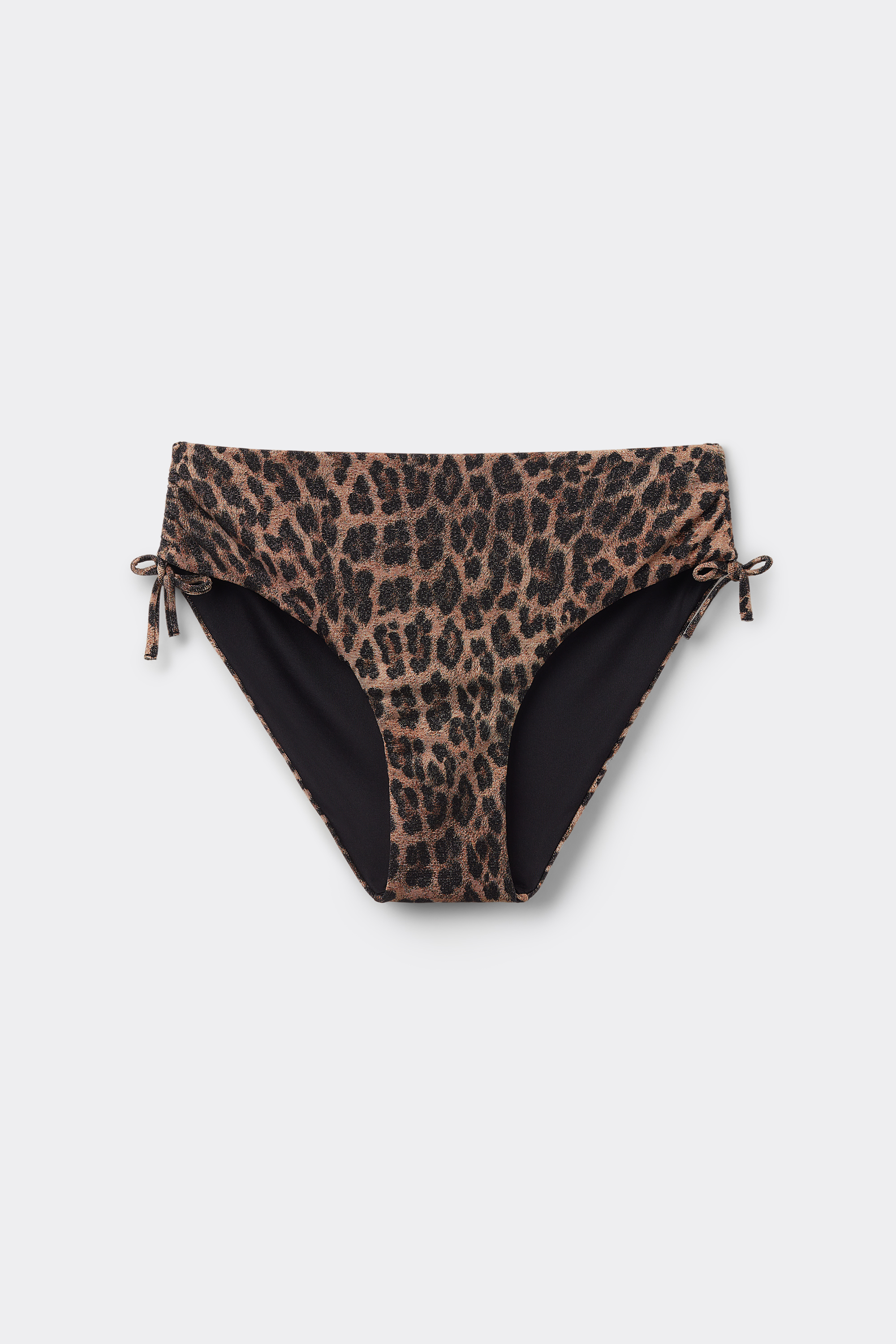 Bright Leopard Drawstring High-Side Bikini Bottoms