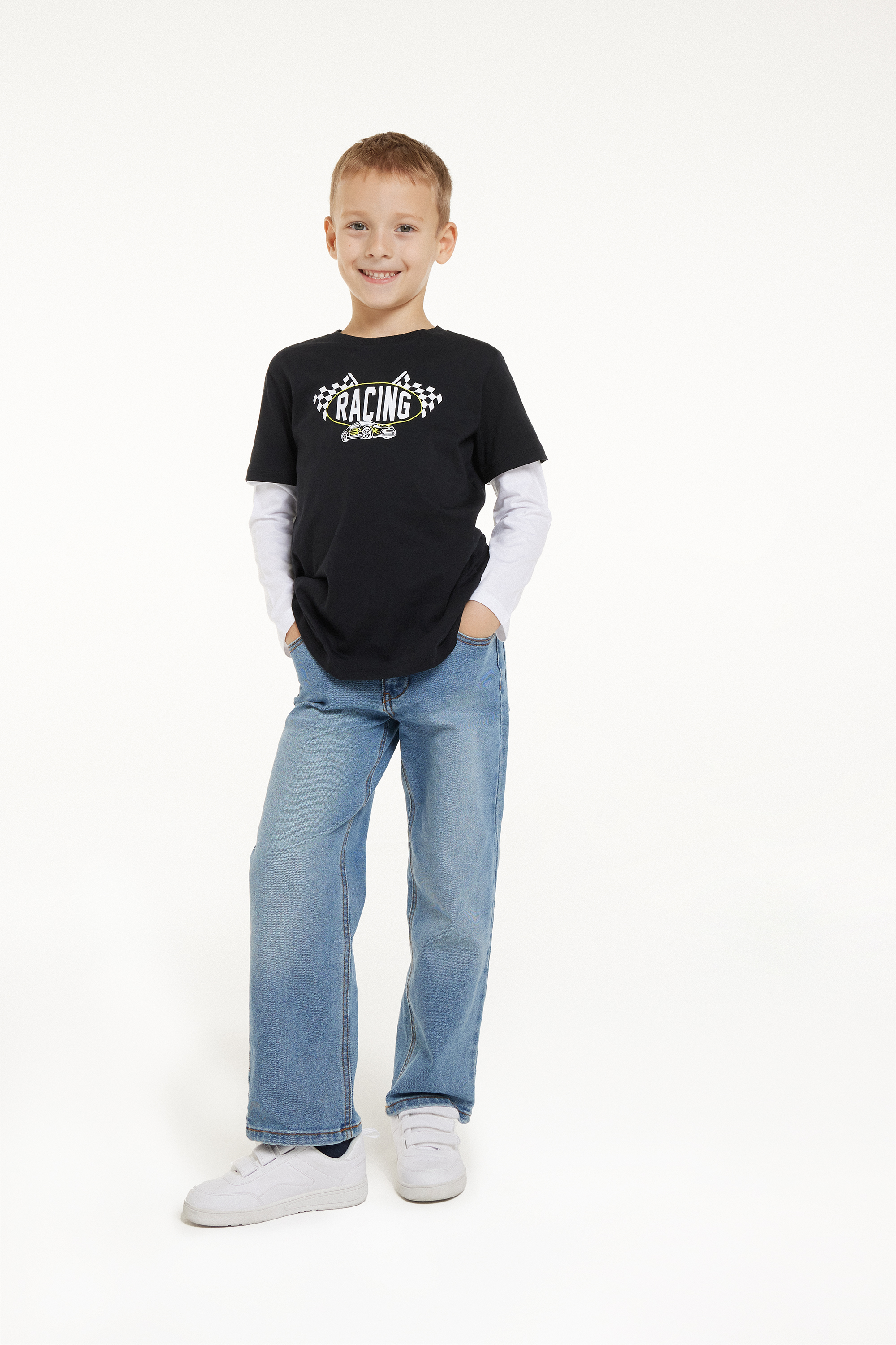 Boys’ Long-Sleeved Two-Tone Top