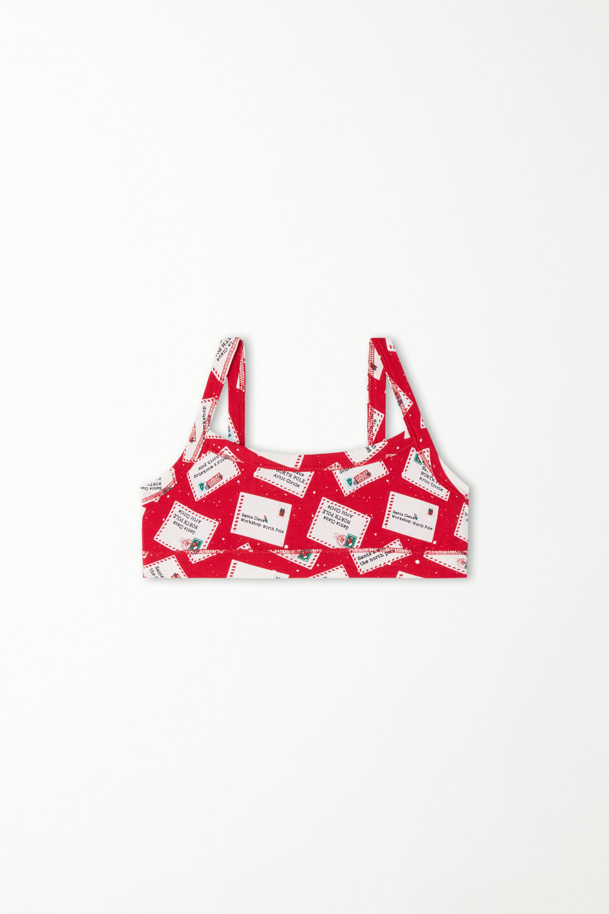 Girls' Cotton Bralette with Christmas Print