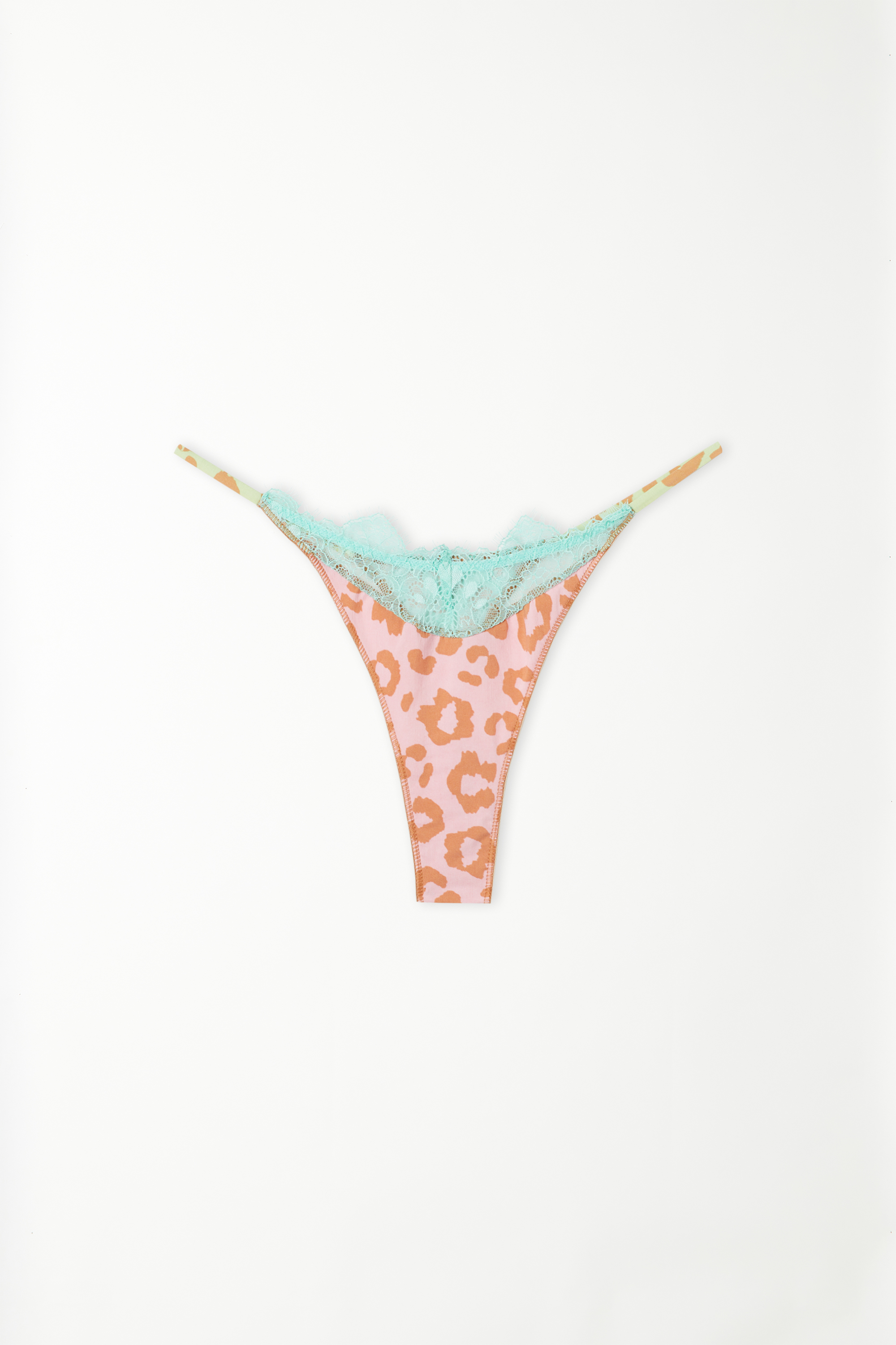 Pop Animalier Satin High-Waisted String Thong