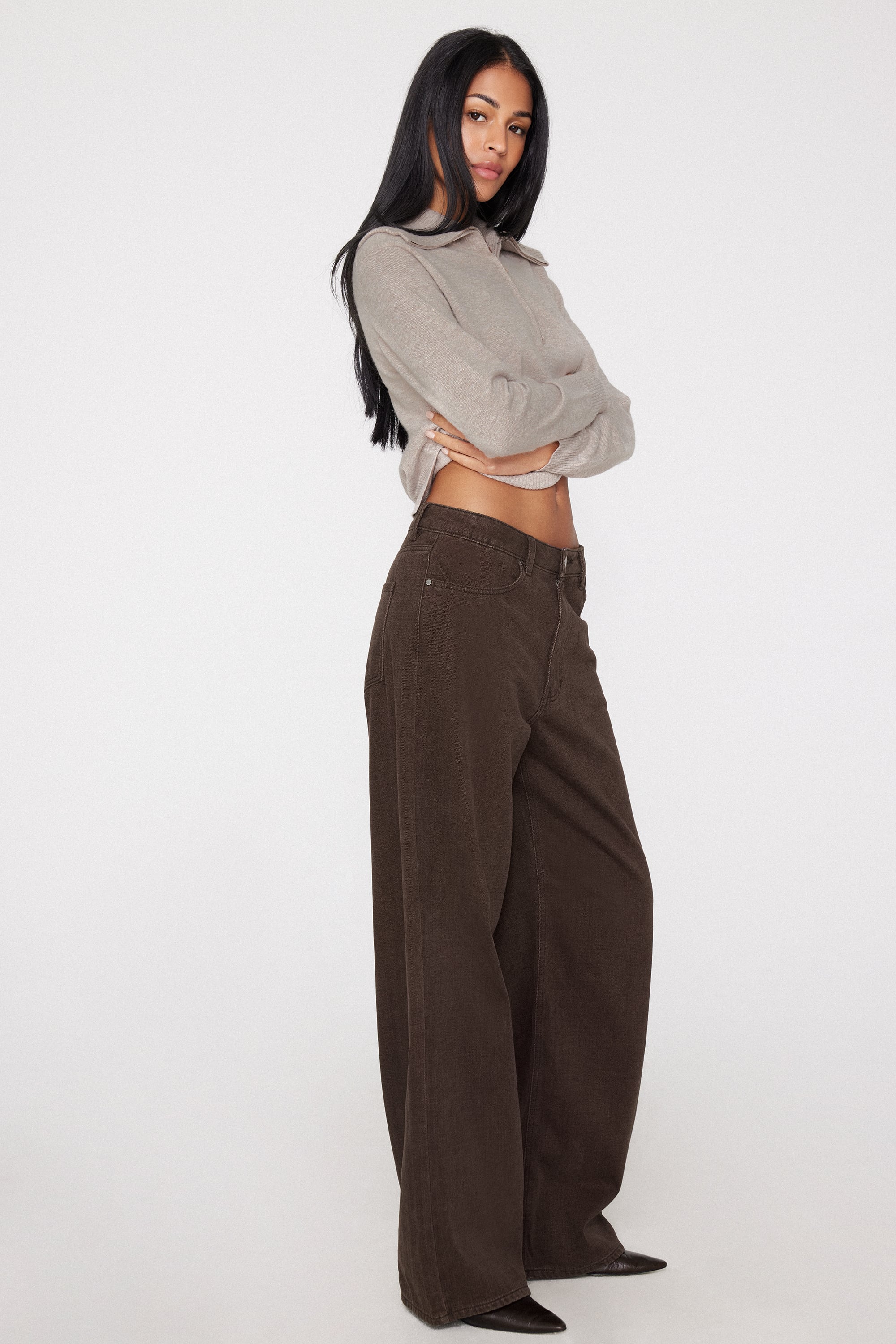 Pantaloni Lunghi in Denim Velour