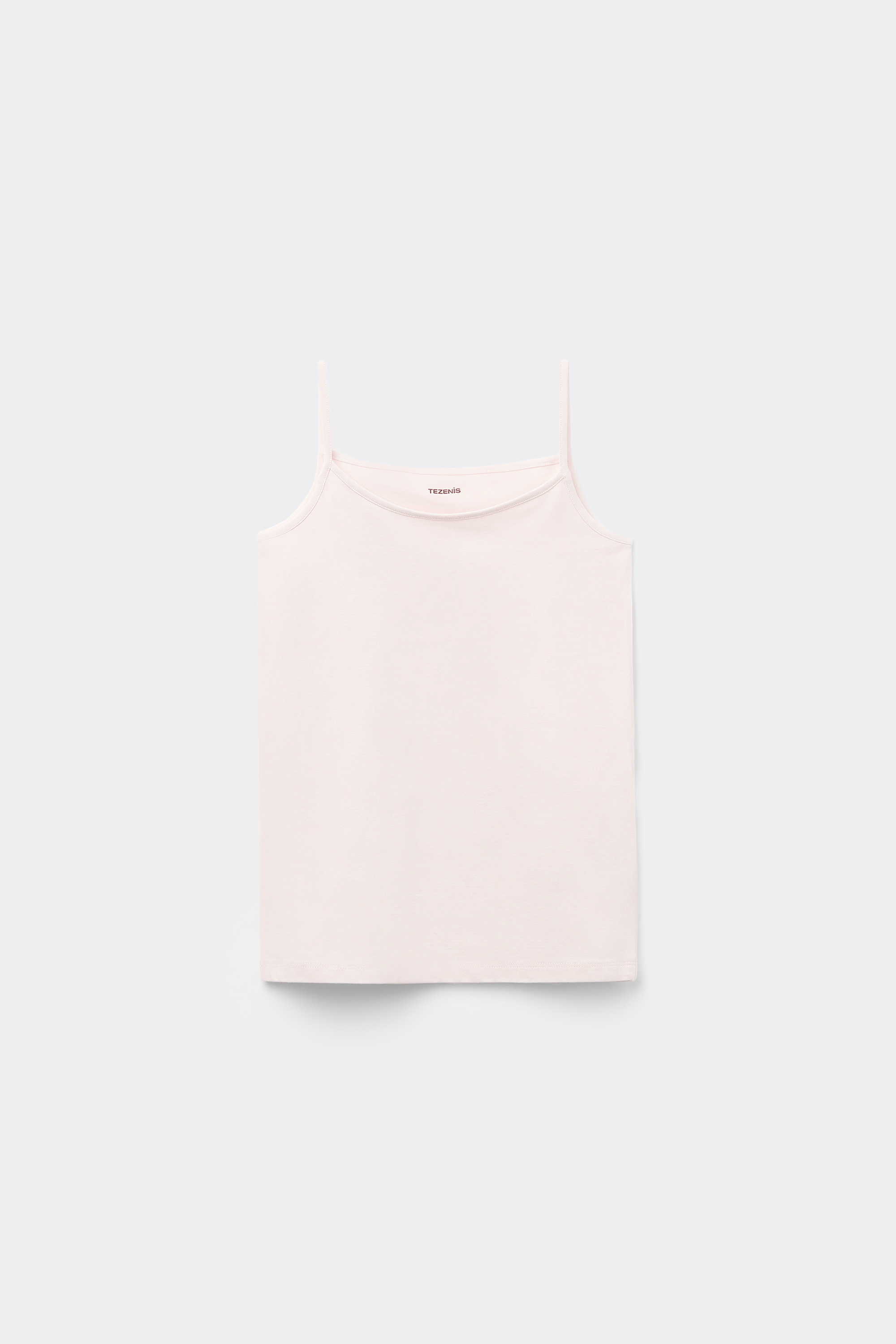 Girls’ Cotton Camisole with Thin Shoulder Straps and Rounded Neck