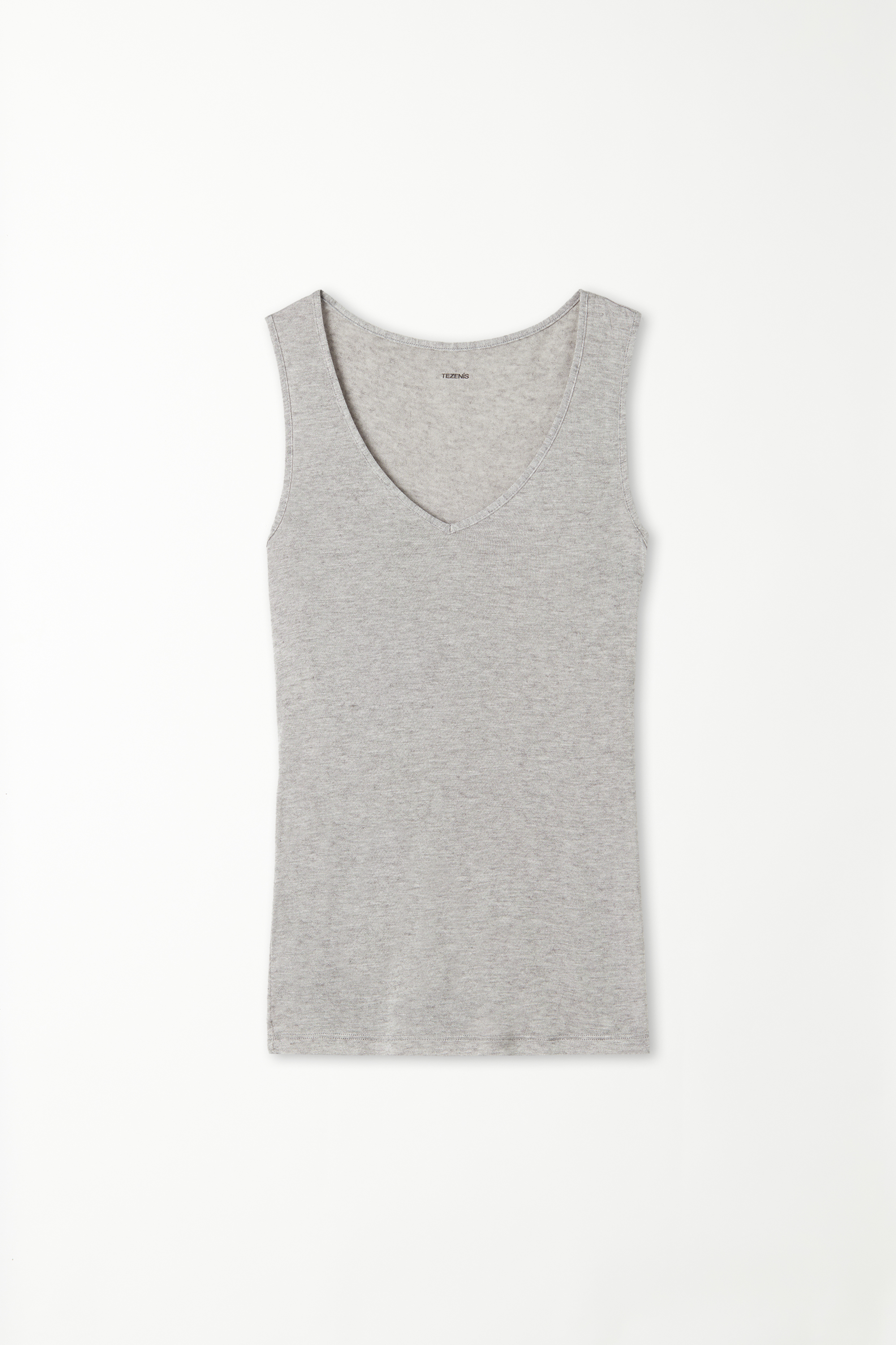 V-Neck Camisole in Viscose and Merino Wool
