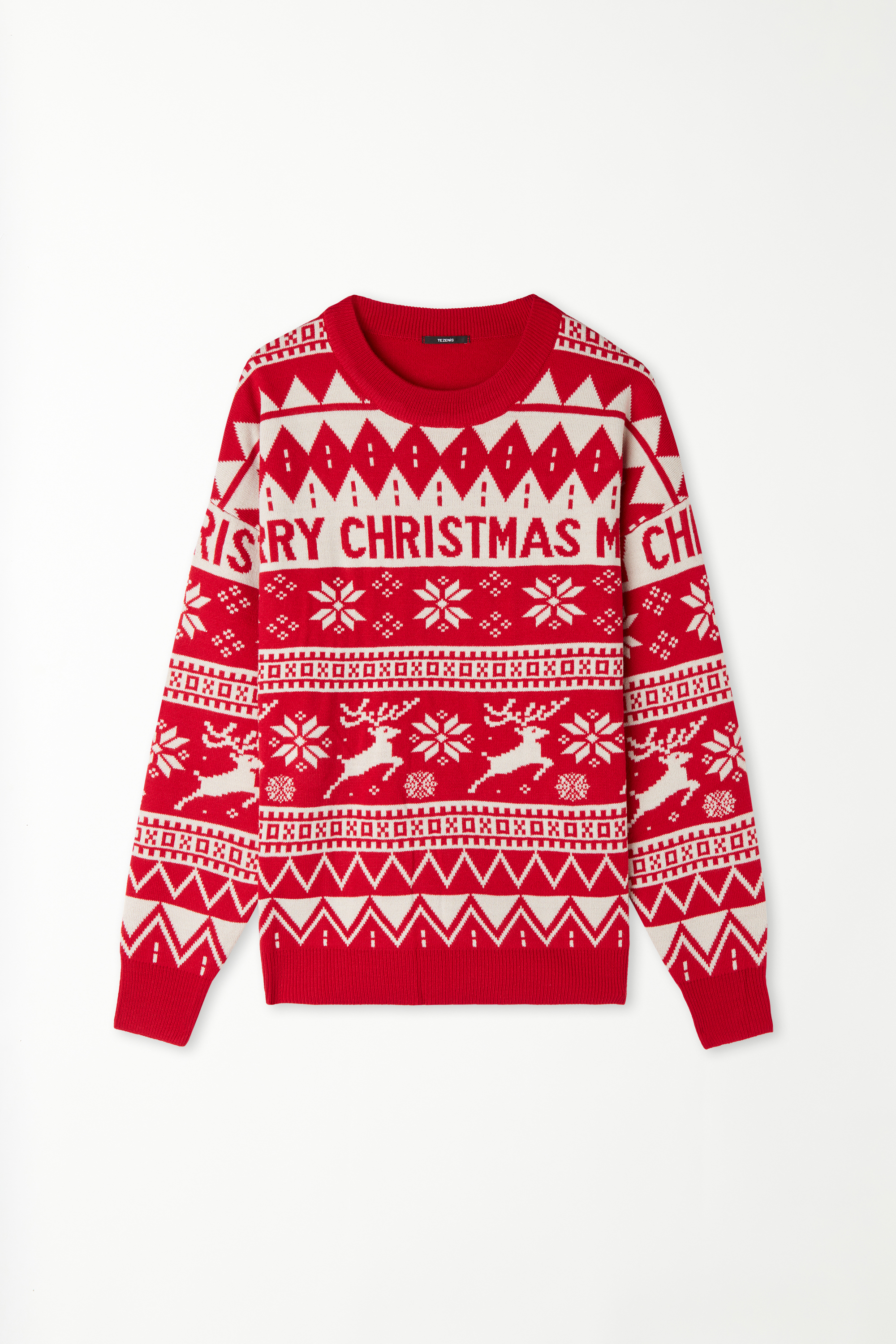 Sweter Unisex z Długim Rękawem w Bożonarodzeniowe Wzory