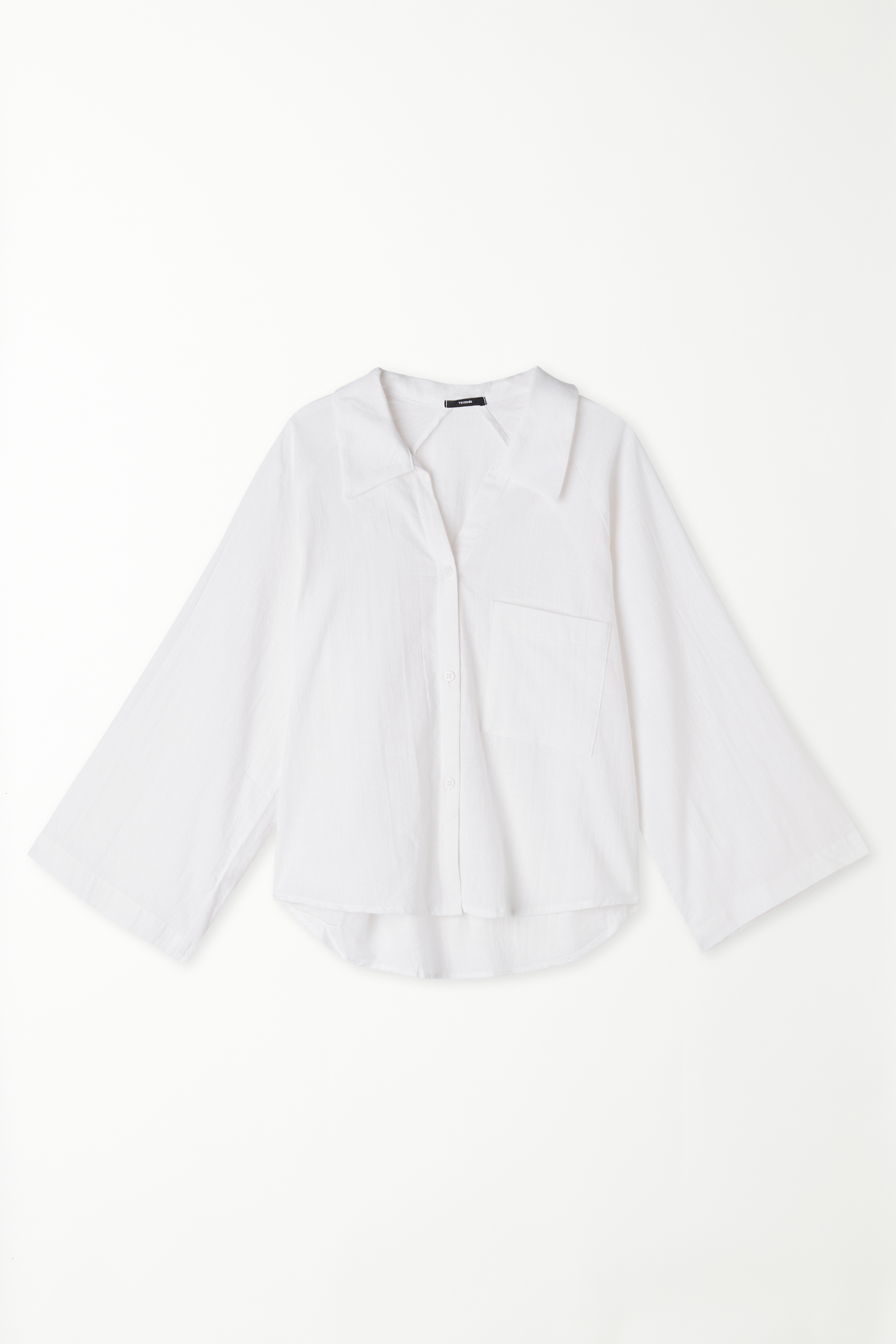Loose 3/4 Sleeve Cropped Shirt in 100% Super Light Cotton