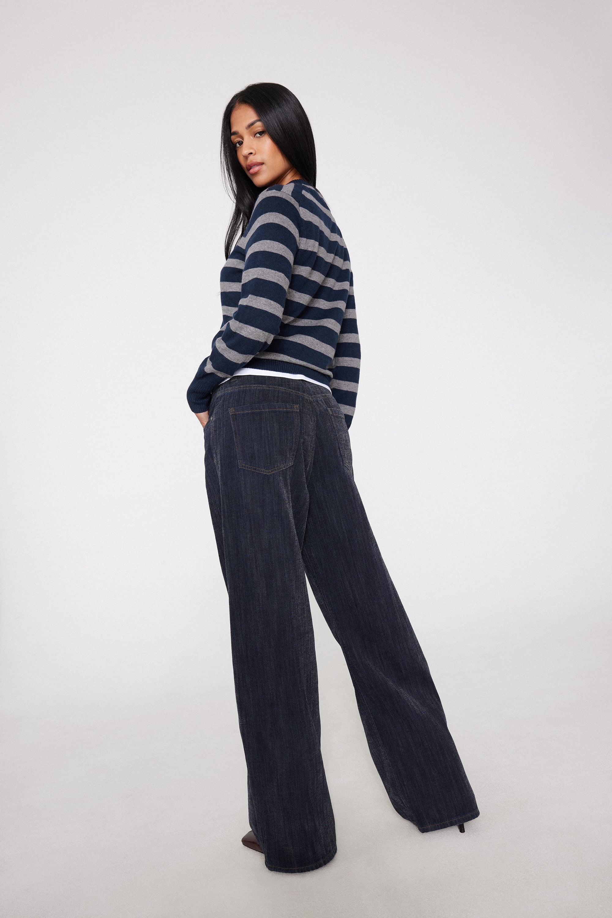 Pantaloni Lunghi in Denim Velour