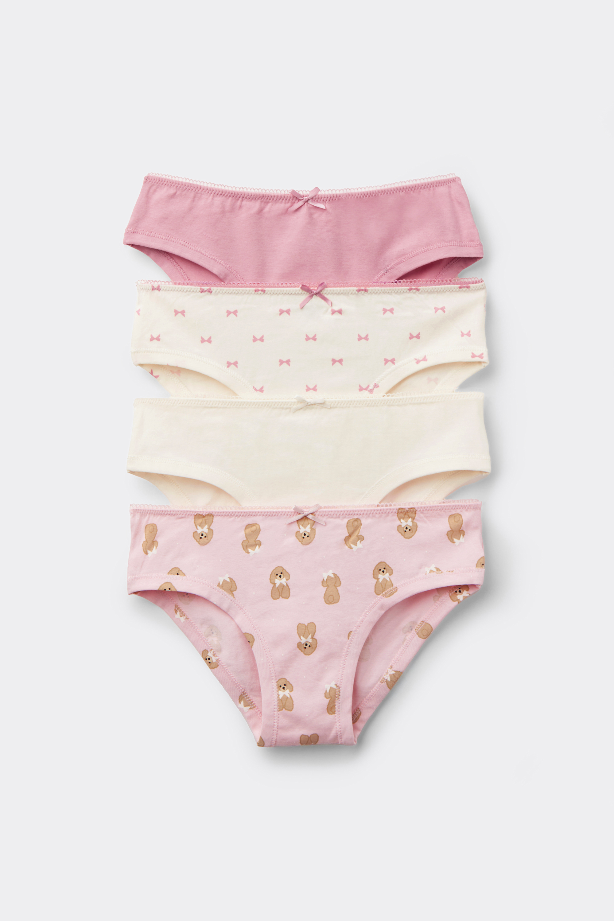 4 Pairs of Girls’ Printed Cotton Knickers