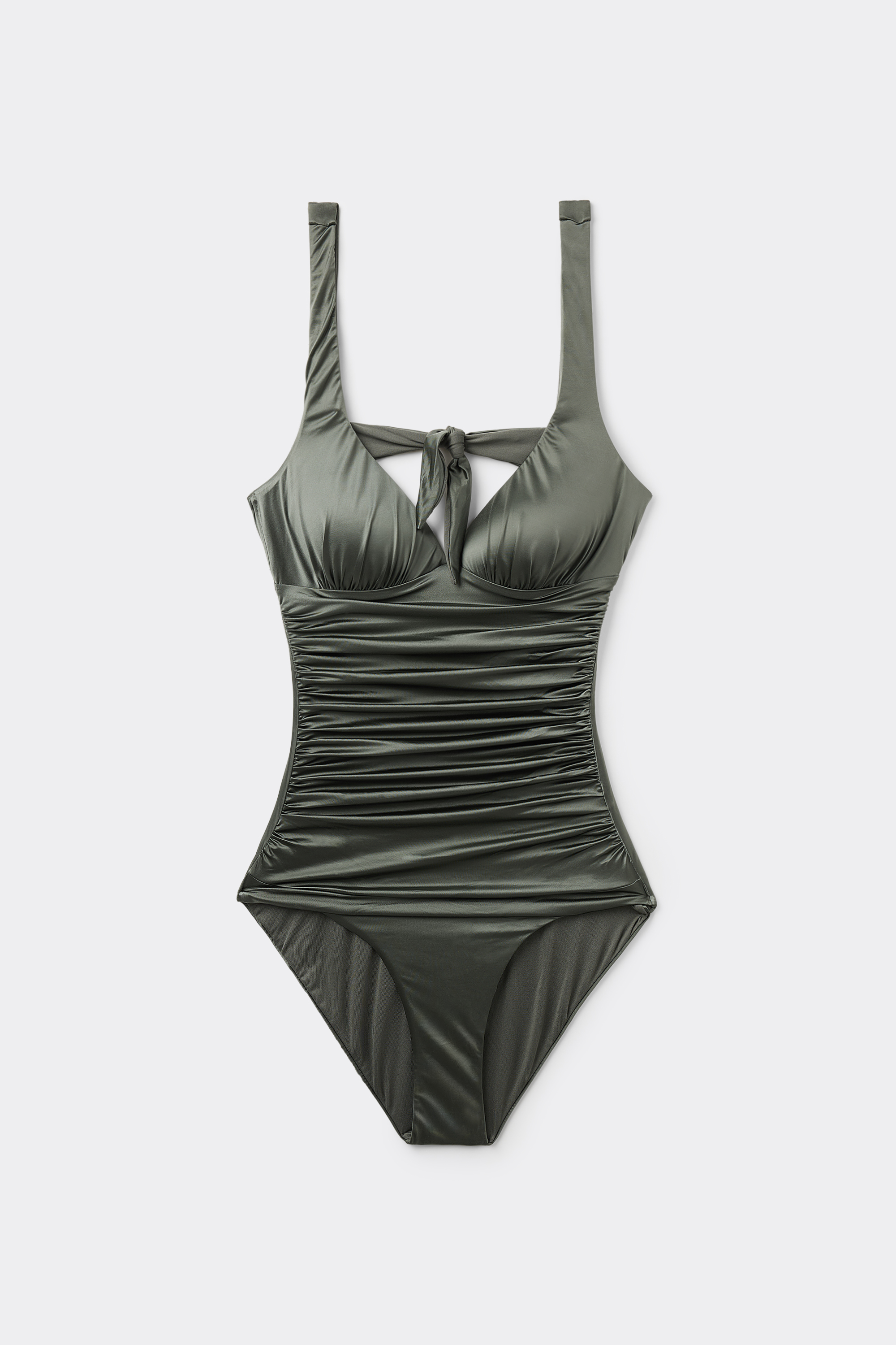 Costume Intero Triangolo Leggermente Imbottito Arricci Shiny Glam