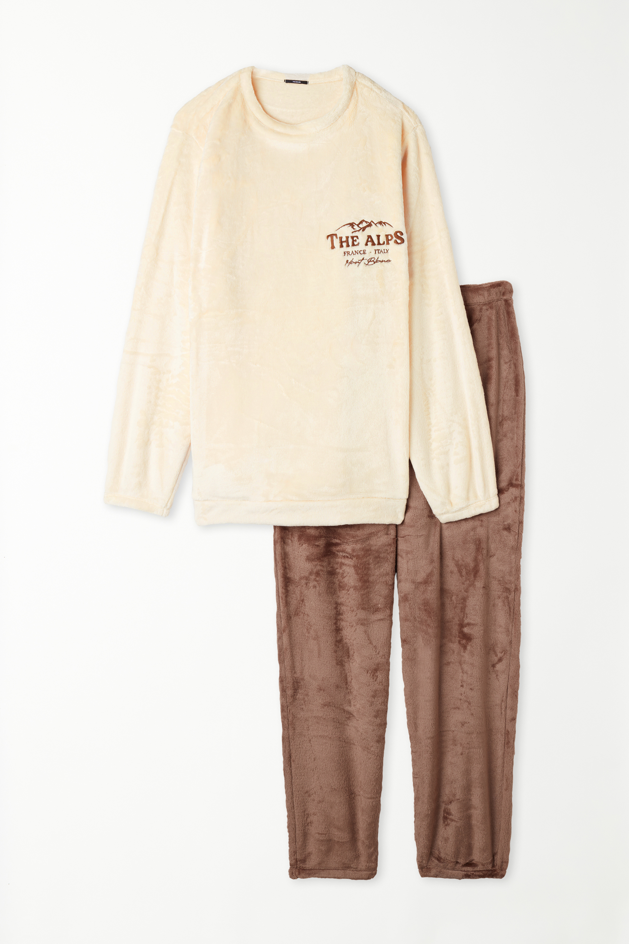 Full-Length Embroidered Fleece Pajamas