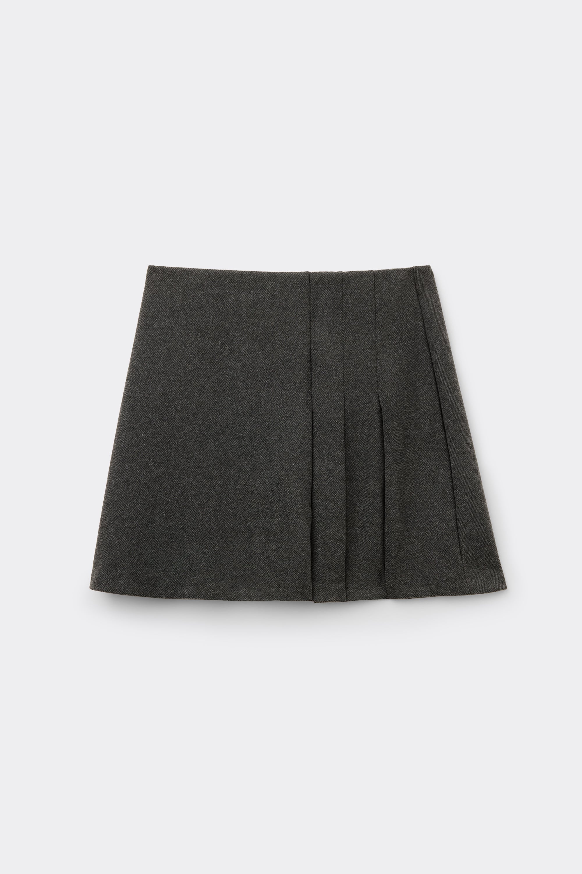 Minigonna a Pieghe in Tela Twill