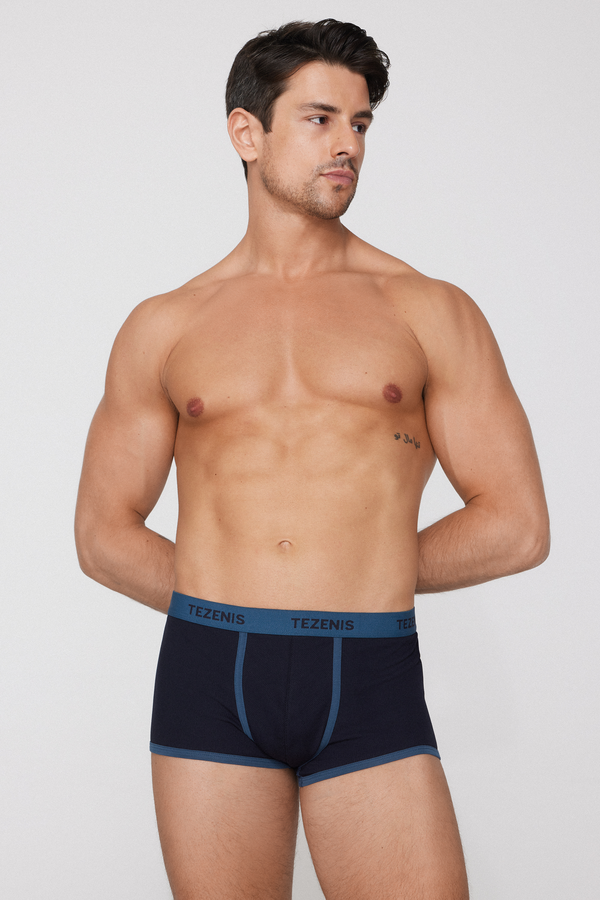 Boxer in Cotone a Costine con Elastico Logato