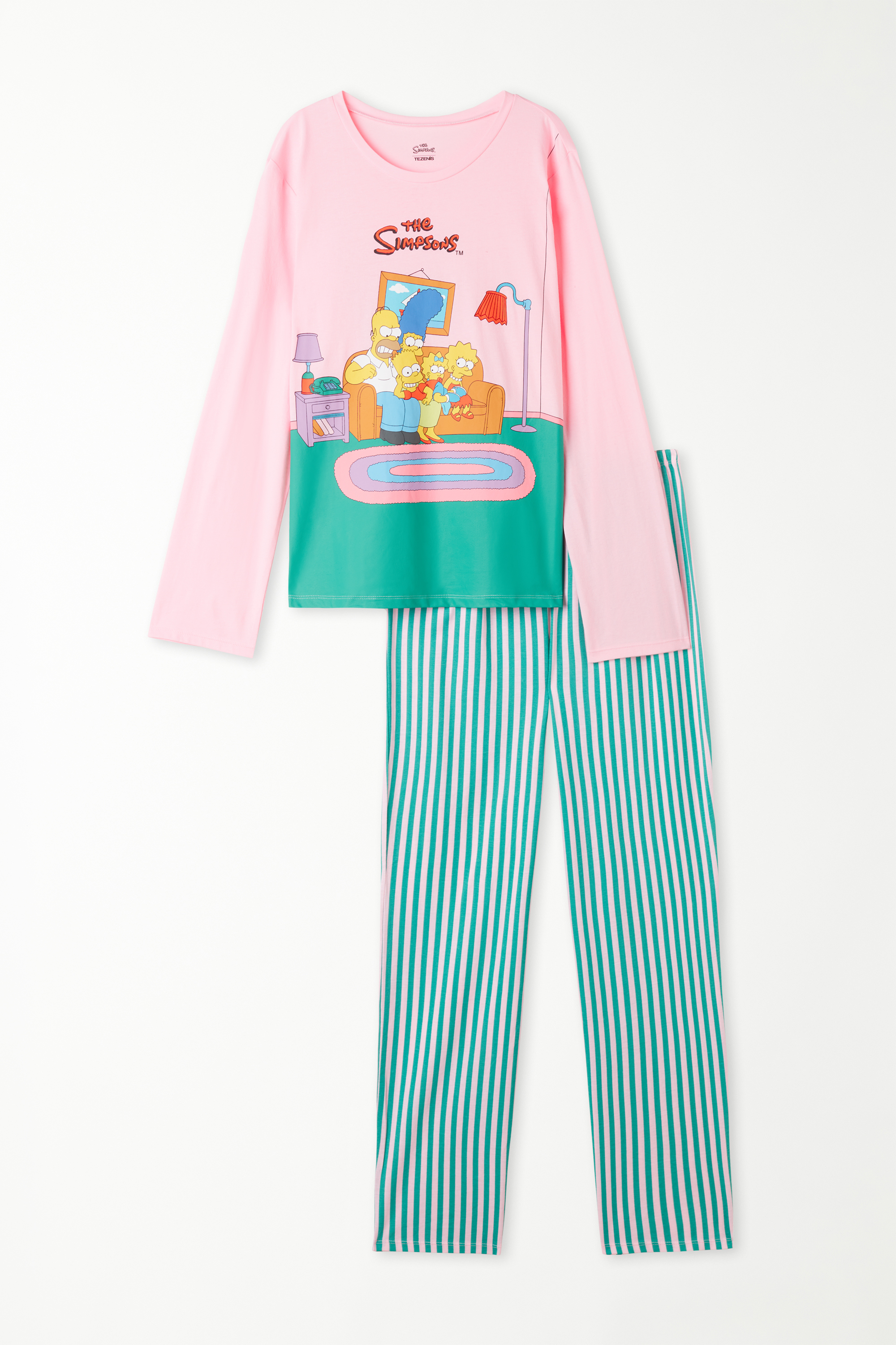 Langer Pyjama mit „The Simpsons“-Print