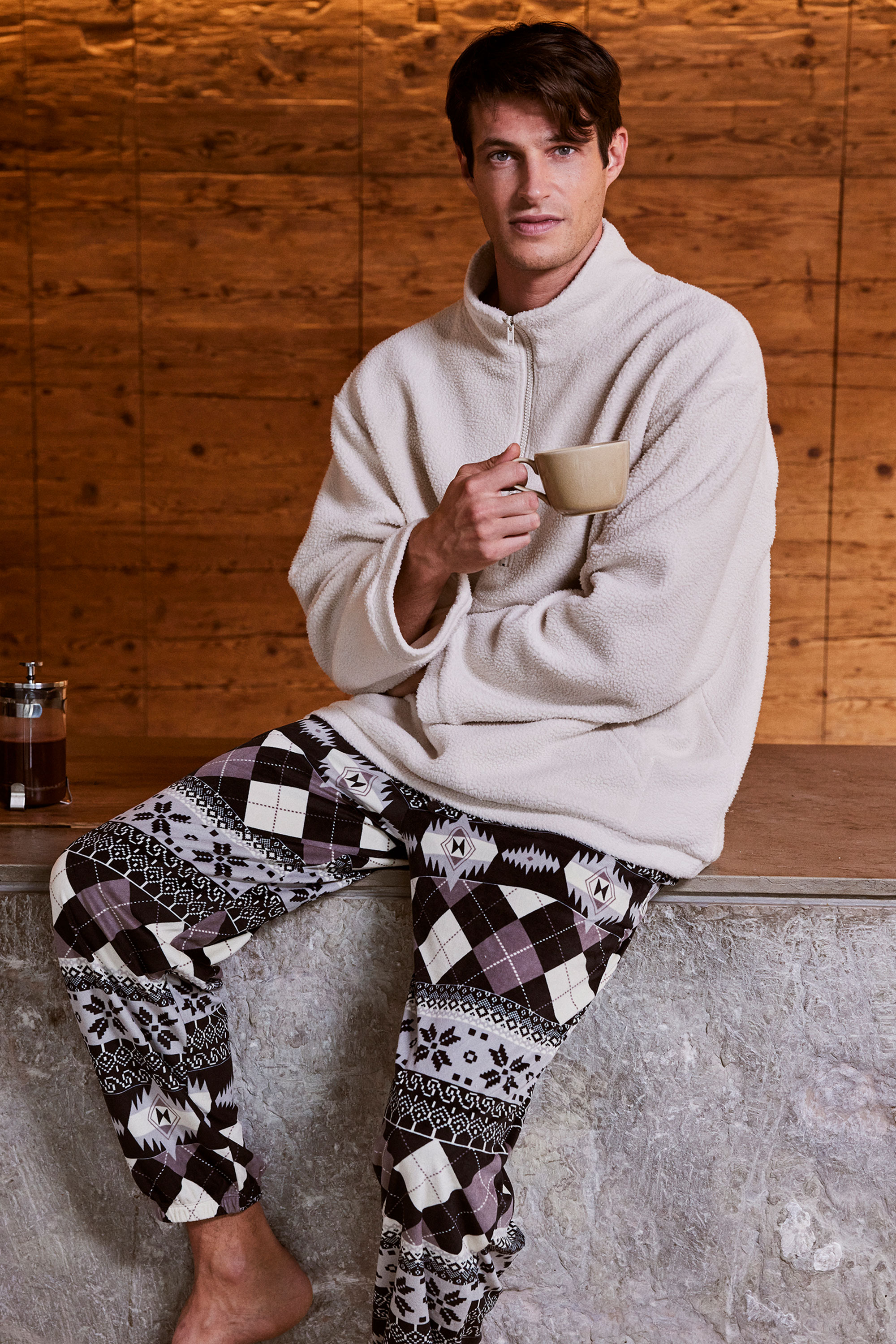 Printed Microfleece Long Pyjama Bottoms