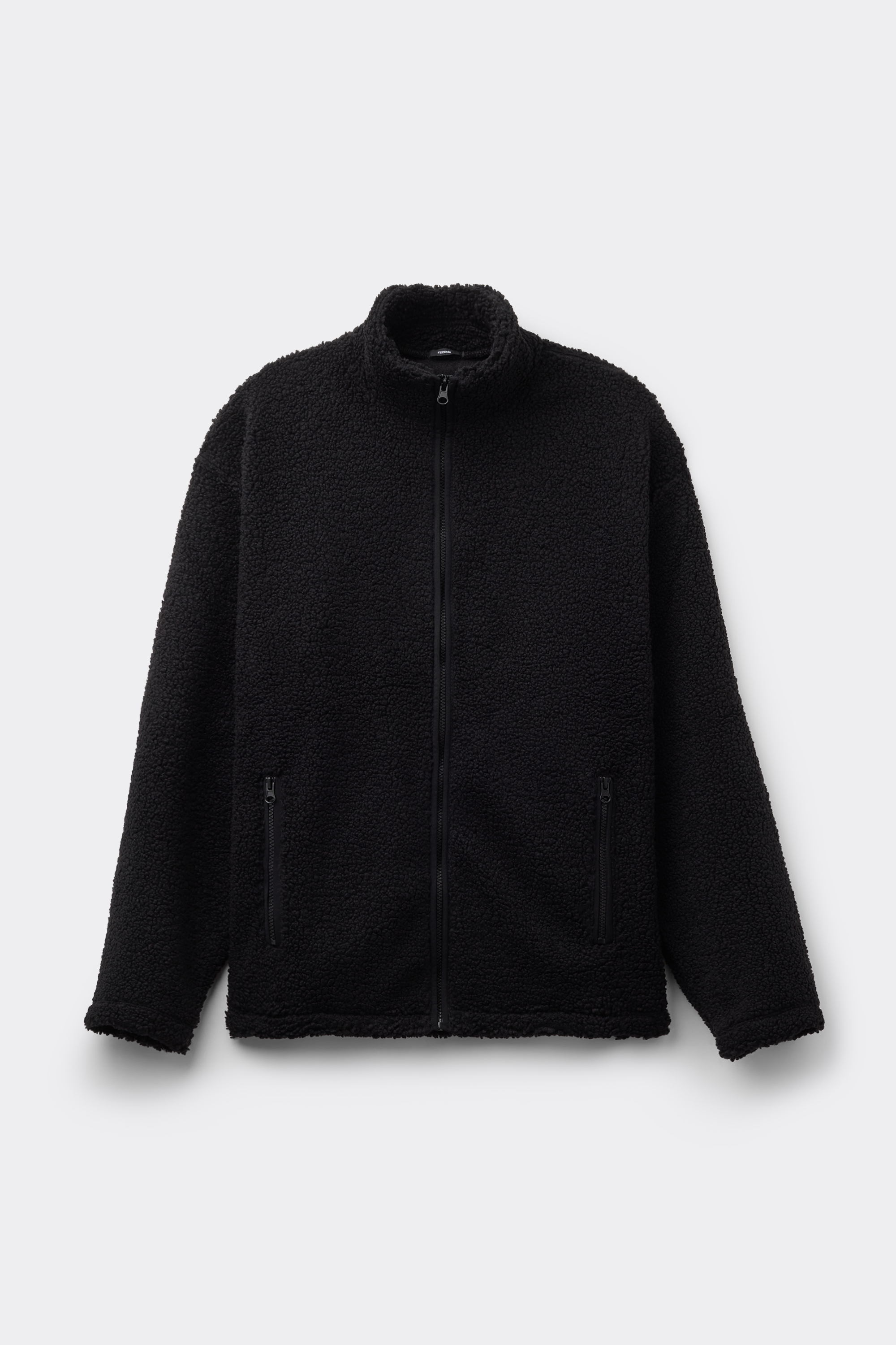 Giacca in Pile con Zip e Tasche Teddy