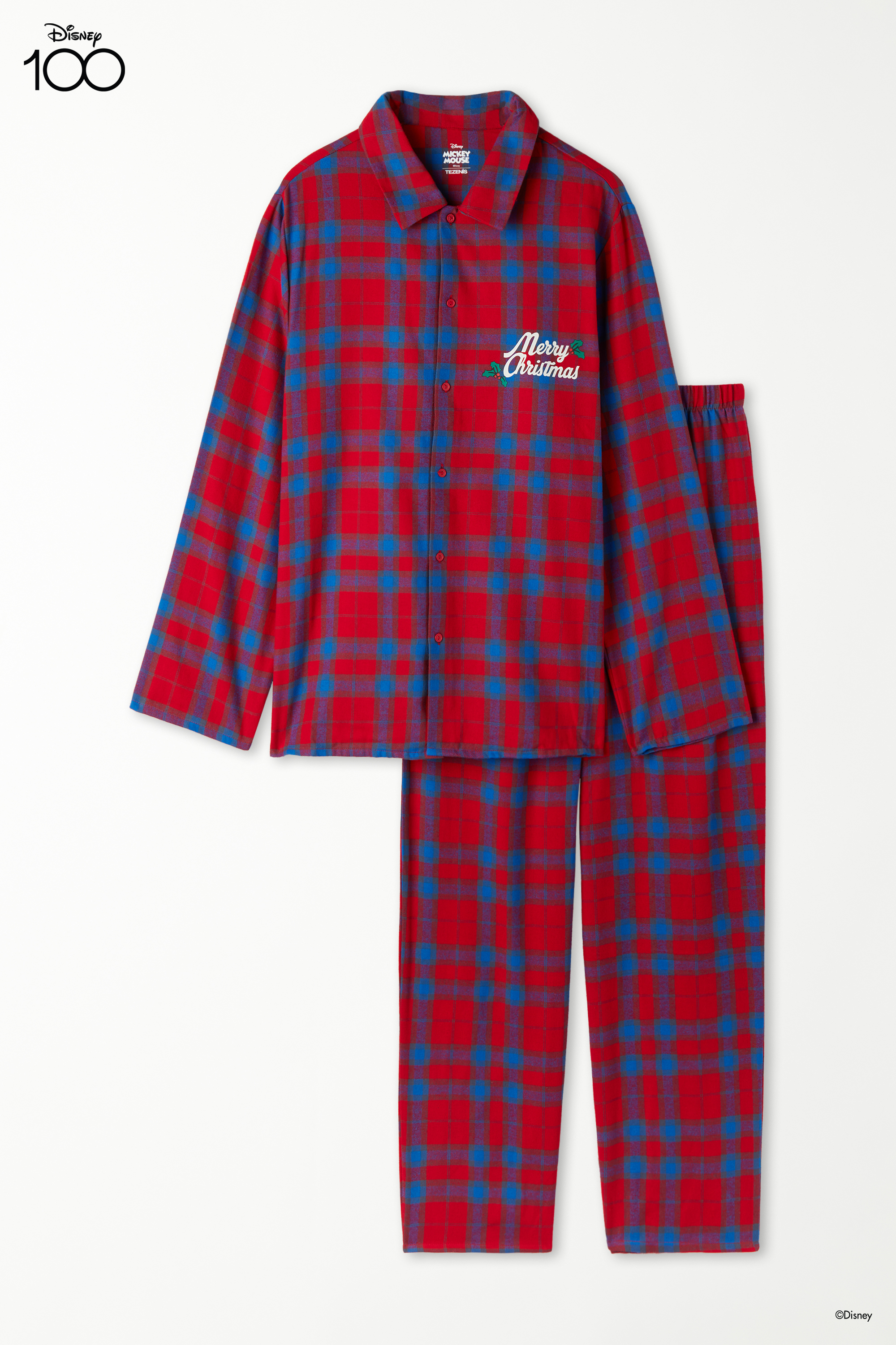 Pijama Largo de Franela con Estampado de Disney para Hombre