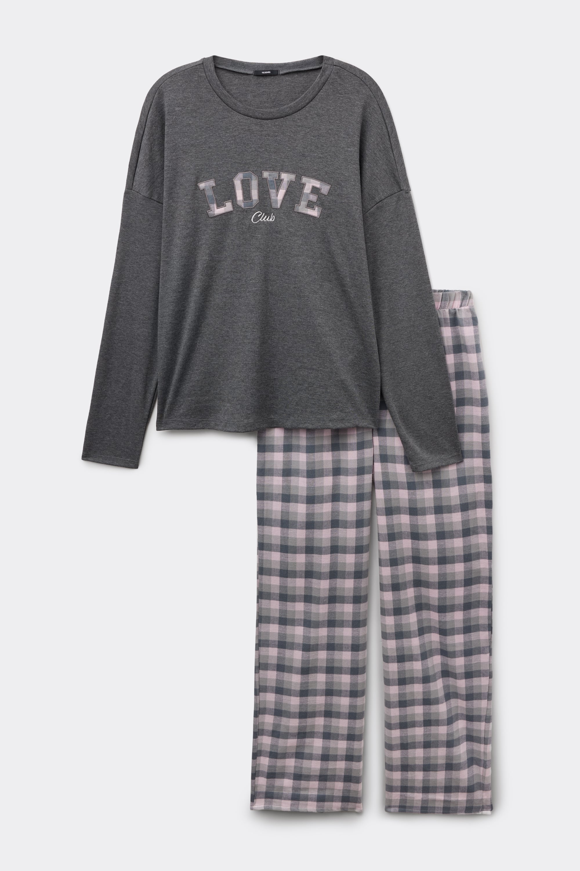 Pigiama Lungo in Cotone/Flanella Love