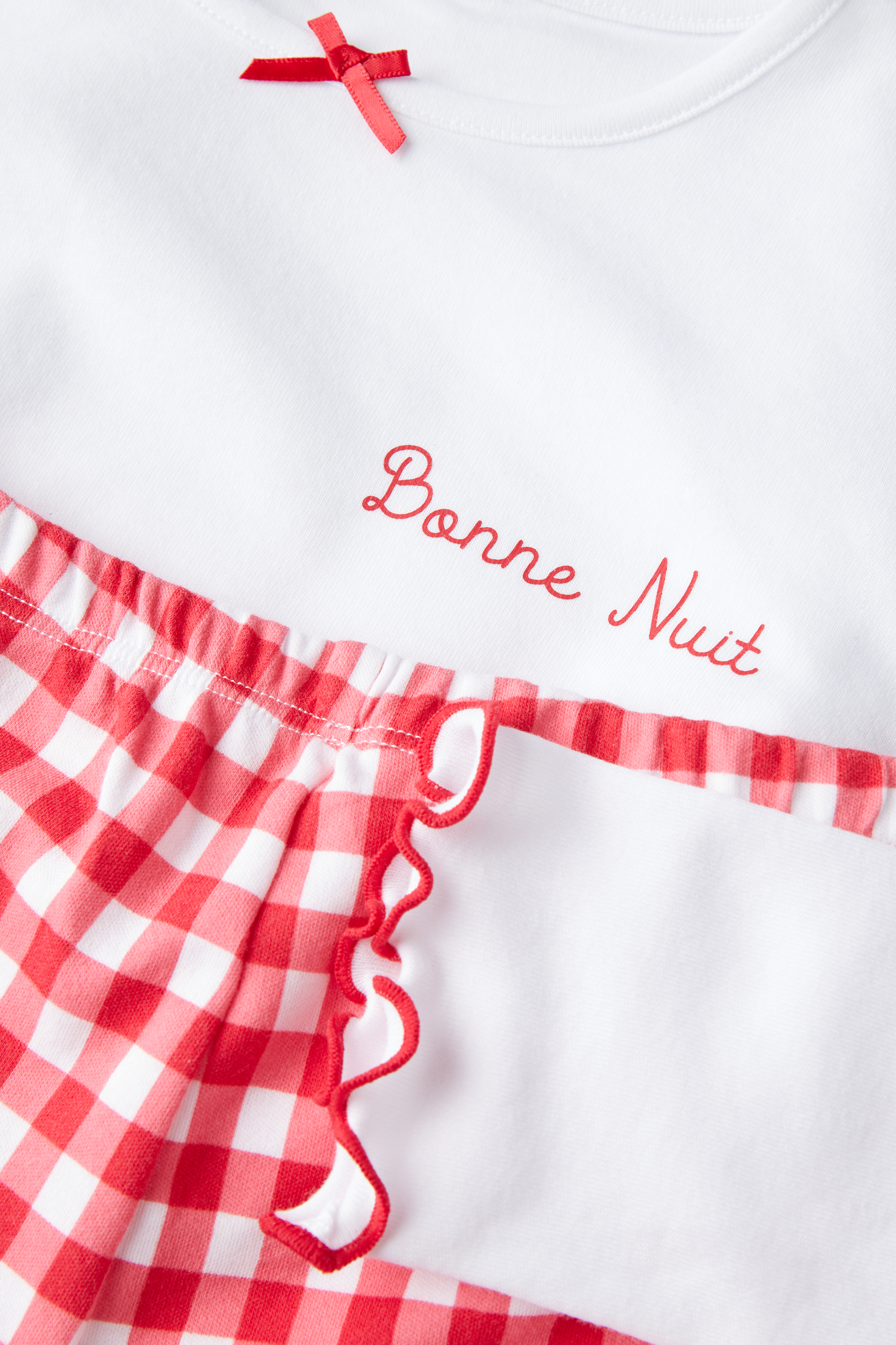 Bonne Nuit Print Long Cotton Pyjamas