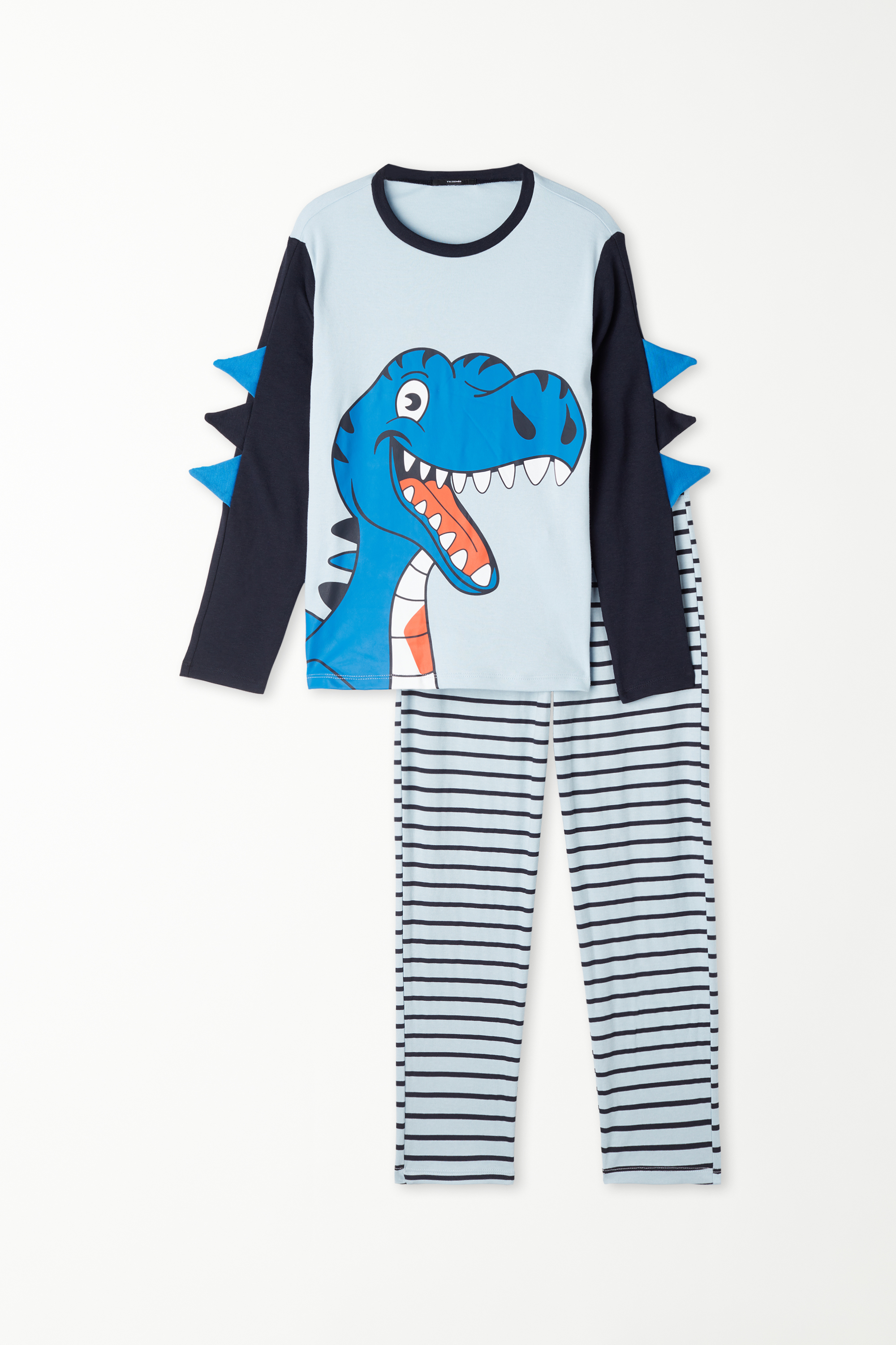 Langer Pyjama aus Baumwolle für Jungen mit T-Rex-Print