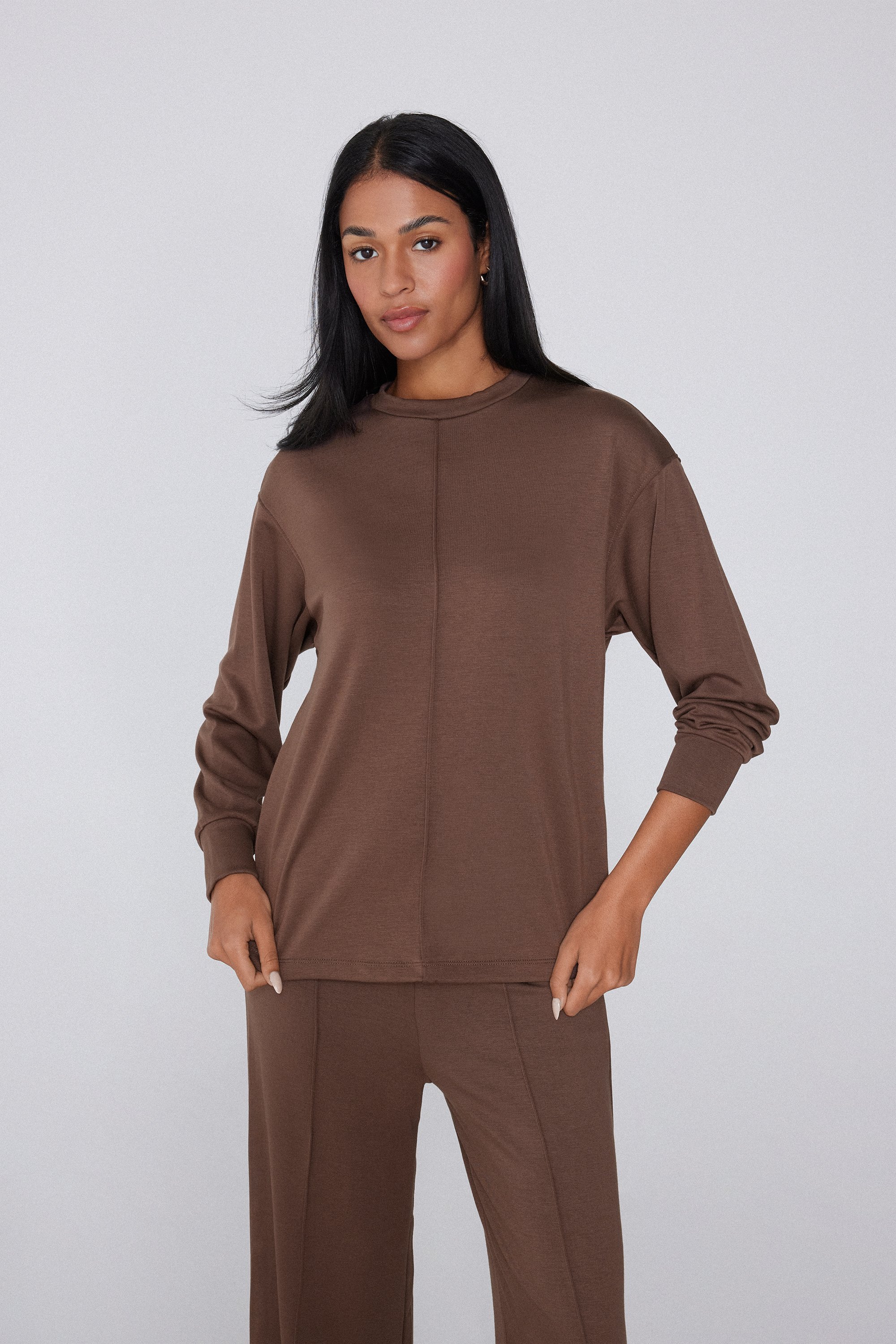 Thick Soft Touch Long Sleeve Round Neck Sweatshirt